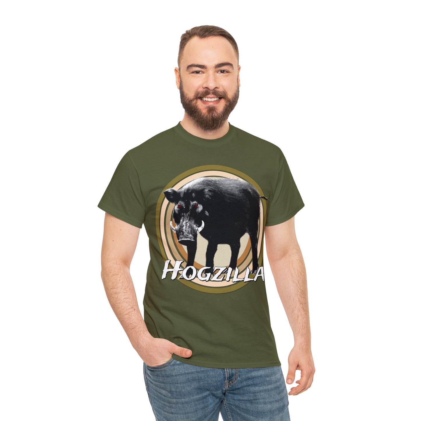 Wild Hog Hunting, Wild Hog, Hog Wild, Hog Boar Hunter, Hogzilla Heavy Cotton Tee