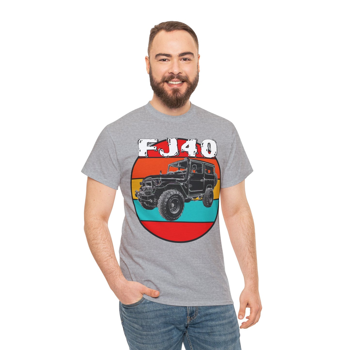 FJ 40 4x4 Off Road Truck Vintage Retro Heavy Cotton Tee