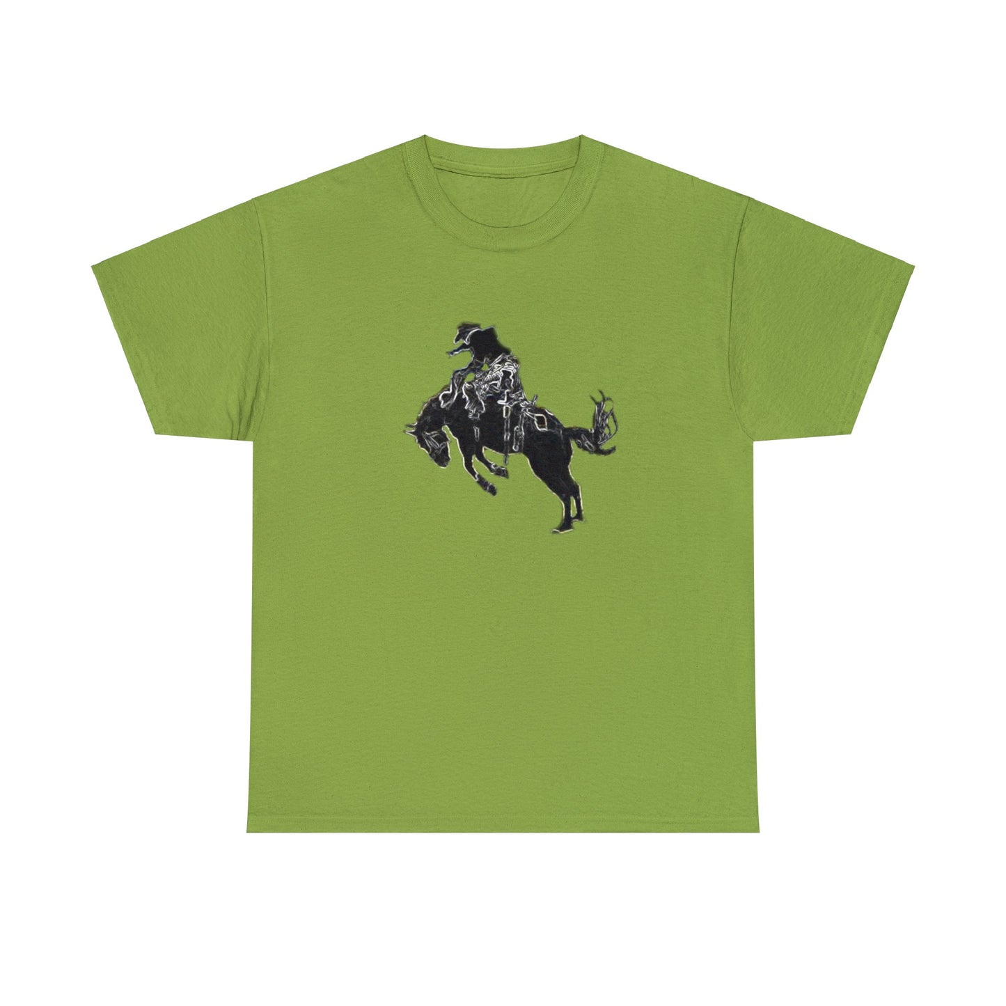 Rodeo, Bronco Rider, Bronc Buster, Cowboy Rider, Horse Rider, Wild Horse Heavy Cotton Tee