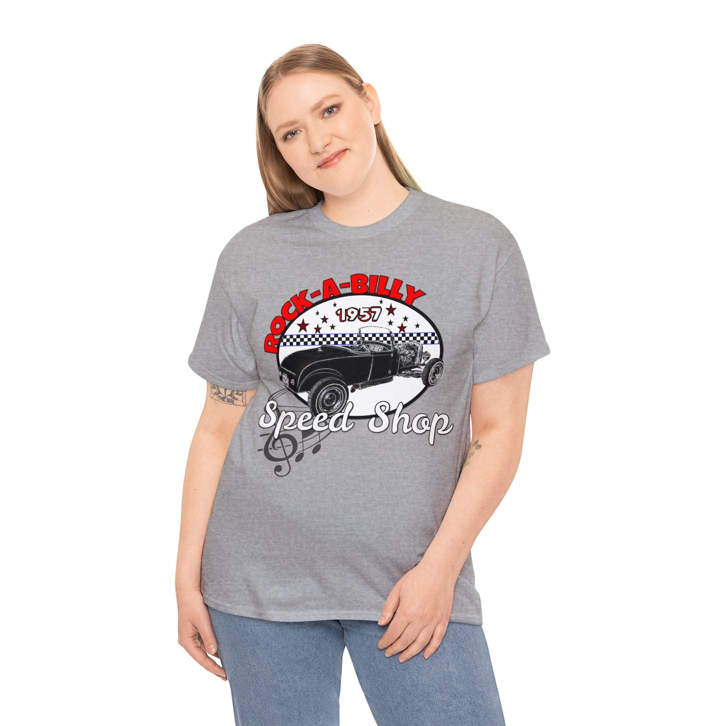 Rockabilly Model A Rat Rod Speed Shop 1957 Heavy Cotton Tee