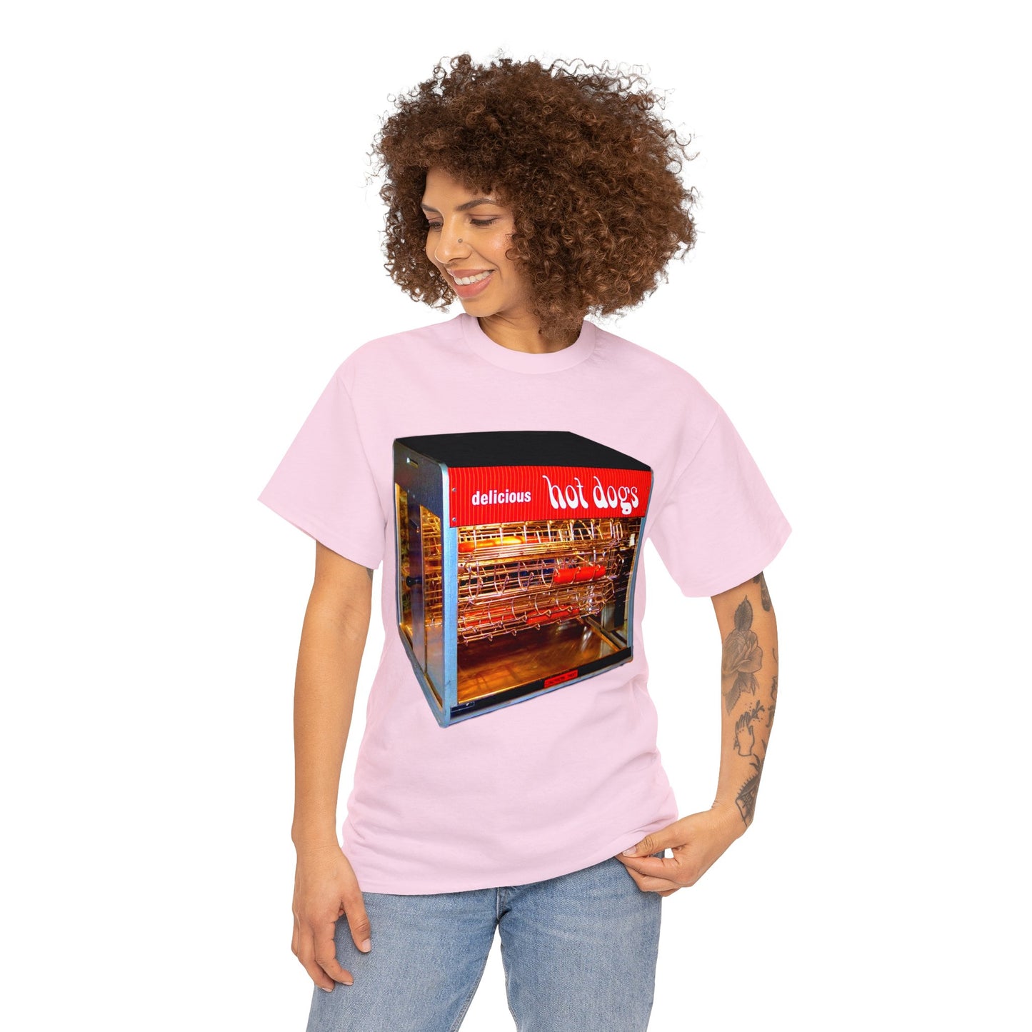 Hot Dog Roller, Hot Dog Vendor, Hot Dog Machine, Delicious Hot Dogs Heavy Cotton Tee