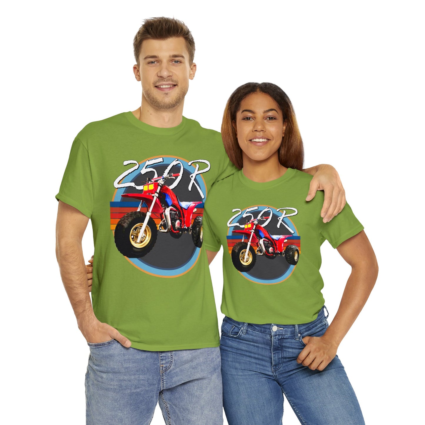 250R Three Wheeler, Retro Three Wheeler, 2 Stroke 3 Wheeler, ATV, ATC Heavy Cotton Tee