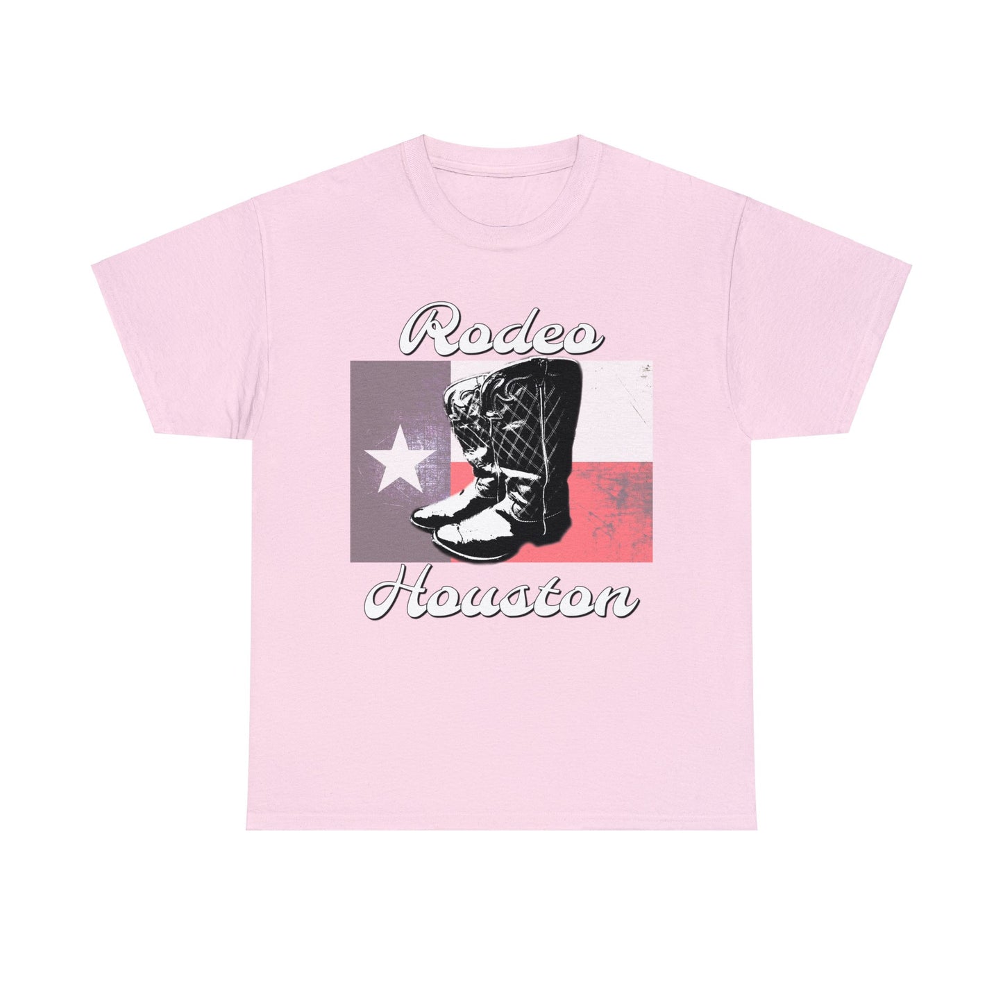 Vintage Rodeo Houston Texas Flag Bronc Buster Heavy Cotton Tee