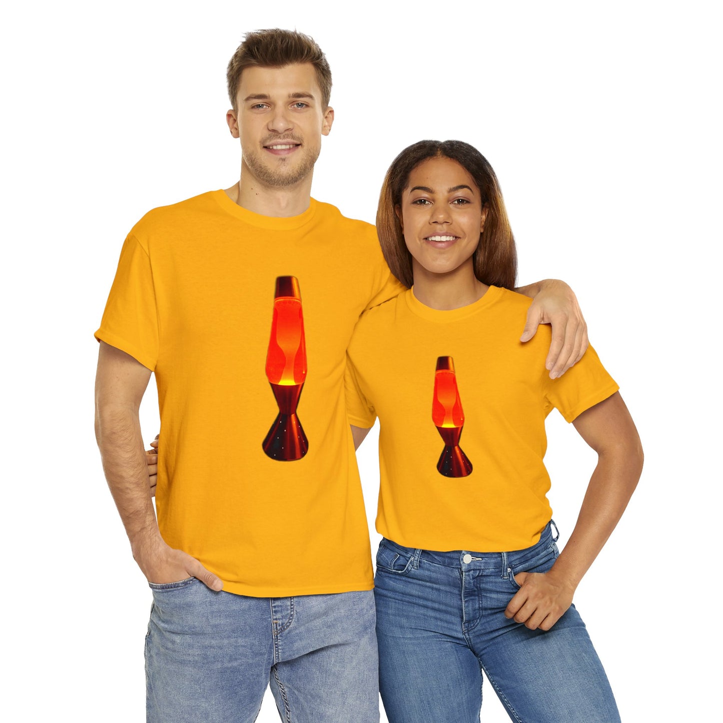 Orange Lava Lamp, Retro Lava Lamp, 1970s lighting Heavy Cotton Tee