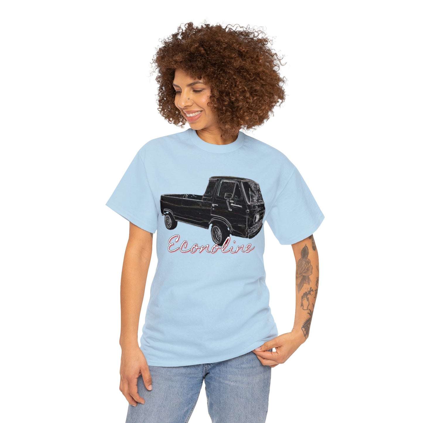 Econoline Pickup Truck, Vintage Pickup Truck, Old School Pickup Heavy Cotton Tee