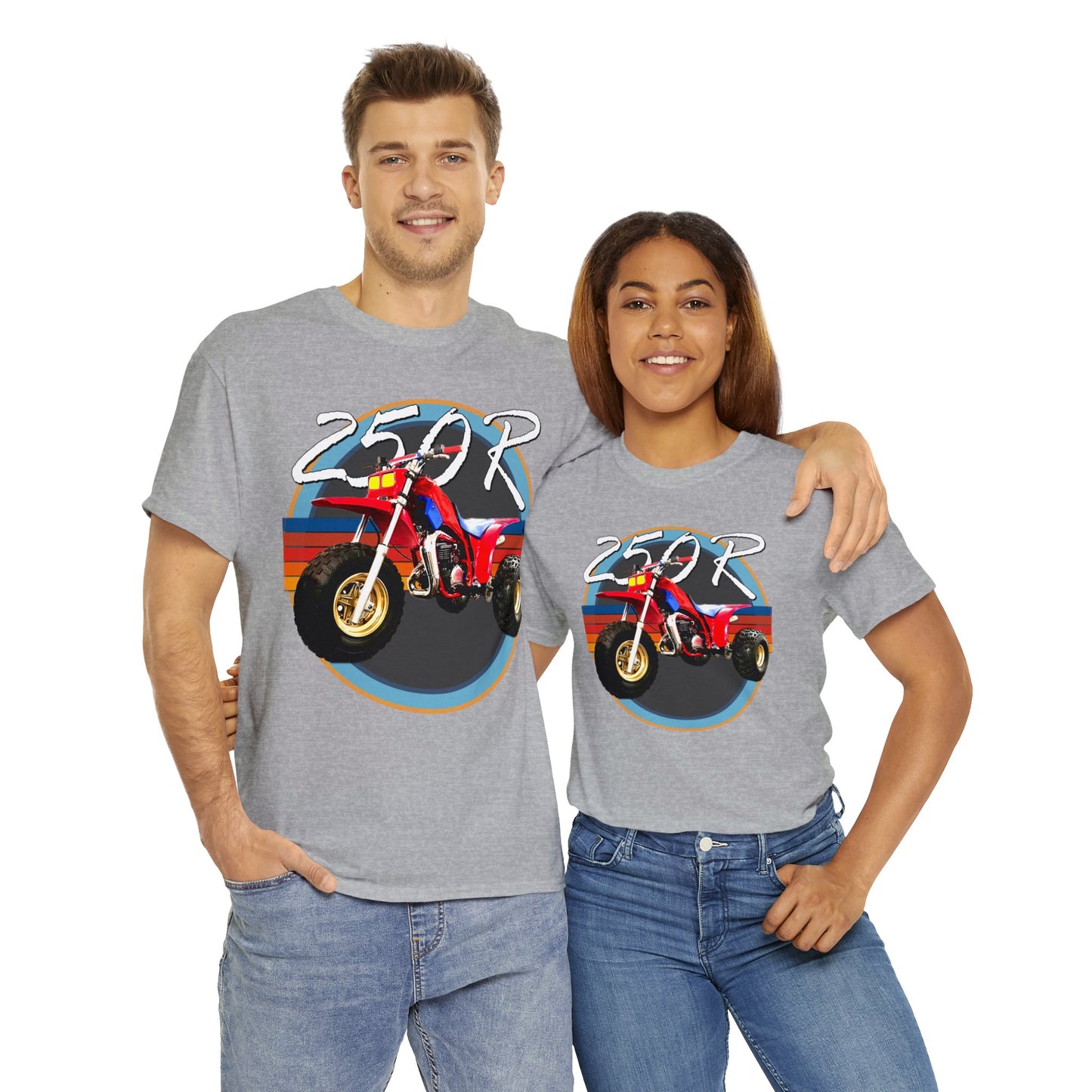 250R Three Wheeler, Retro Three Wheeler, 2 Stroke 3 Wheeler, ATV, ATC Heavy Cotton Tee