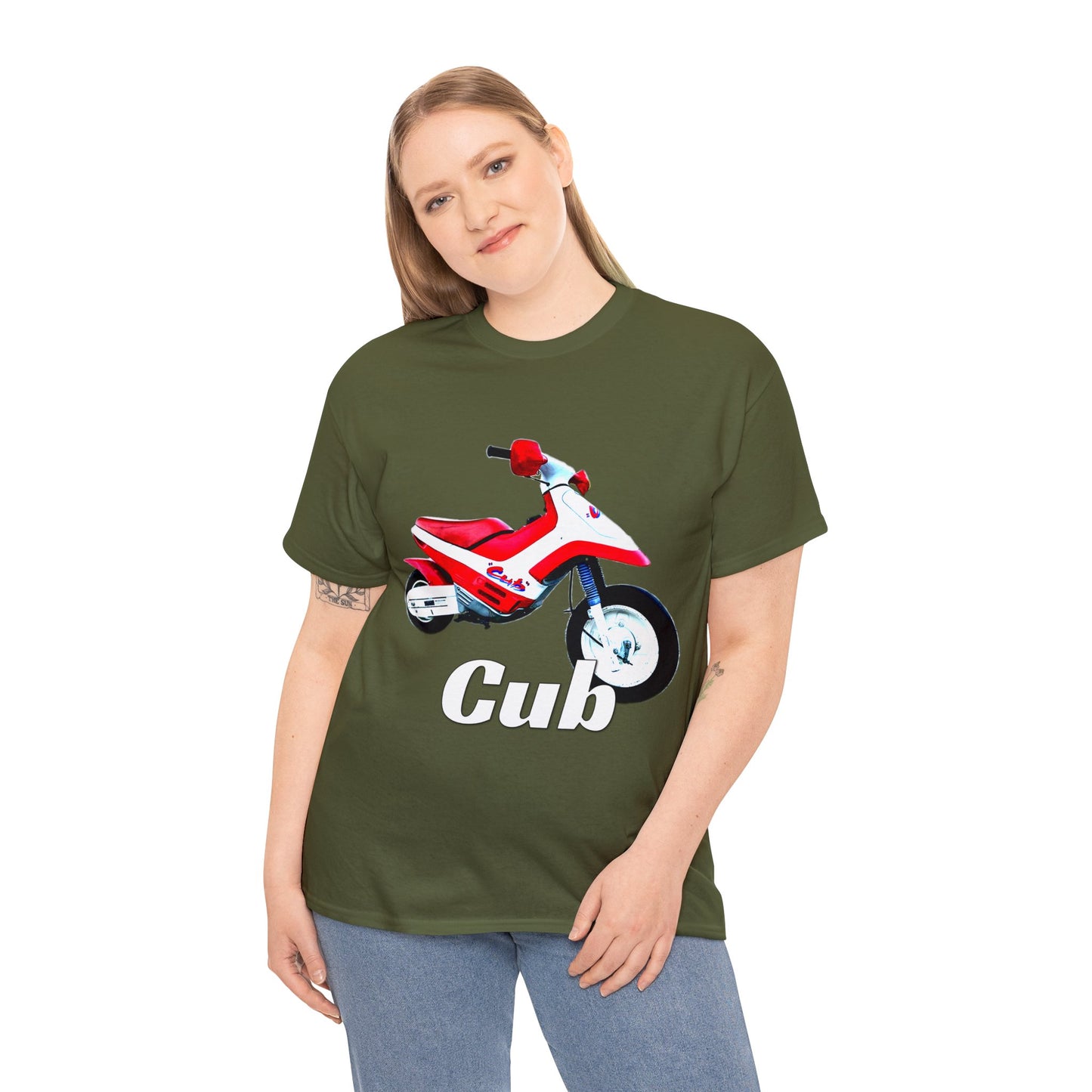 Vintage Cub Motorcycle, Cub Mini Bike, Retro Cub Motocross Bike Heavy Cotton Tee