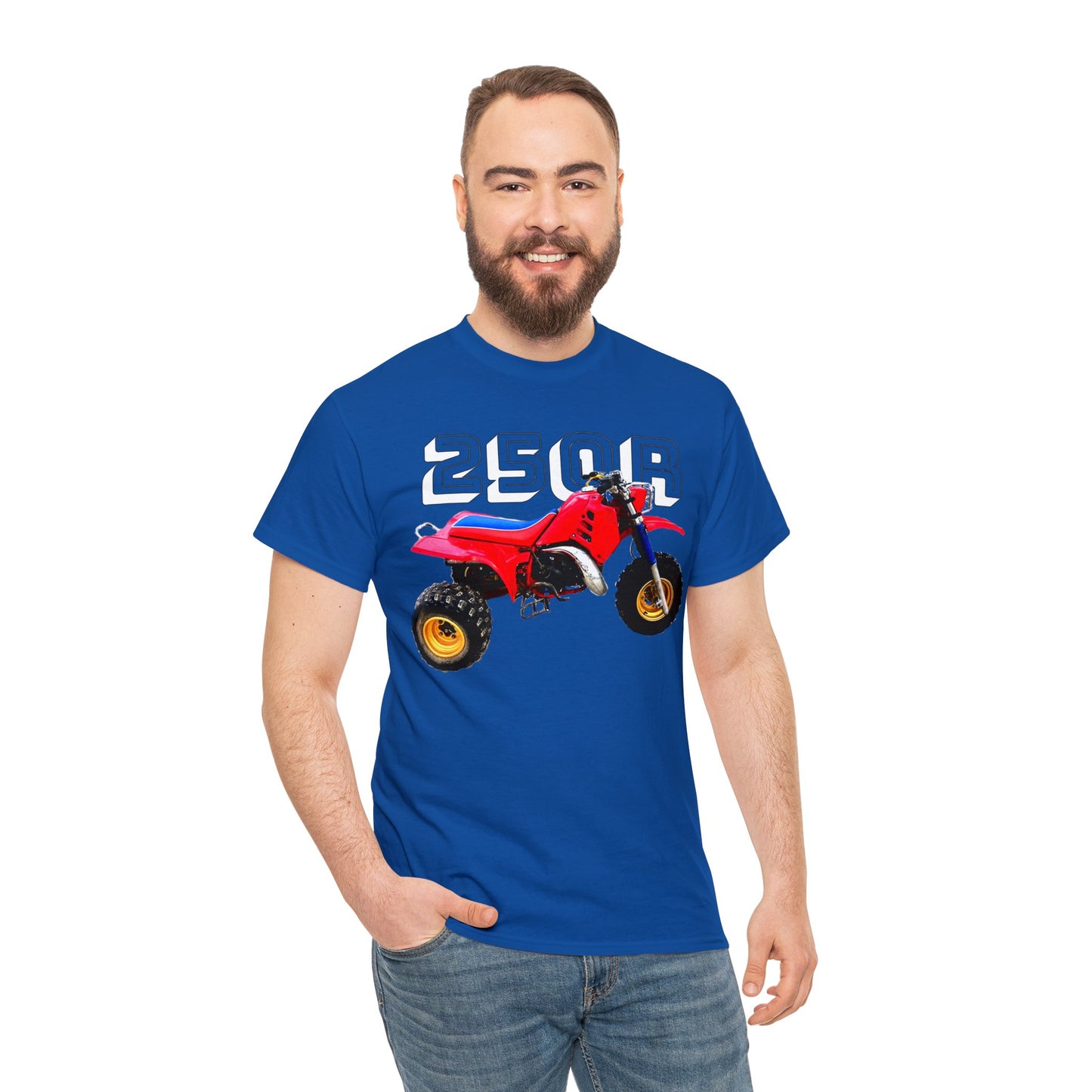 250R Three Wheeler, Retro Three Wheeler, 2 Stroke 3 Wheeler, ATV, ATC Heavy Cotton Tee