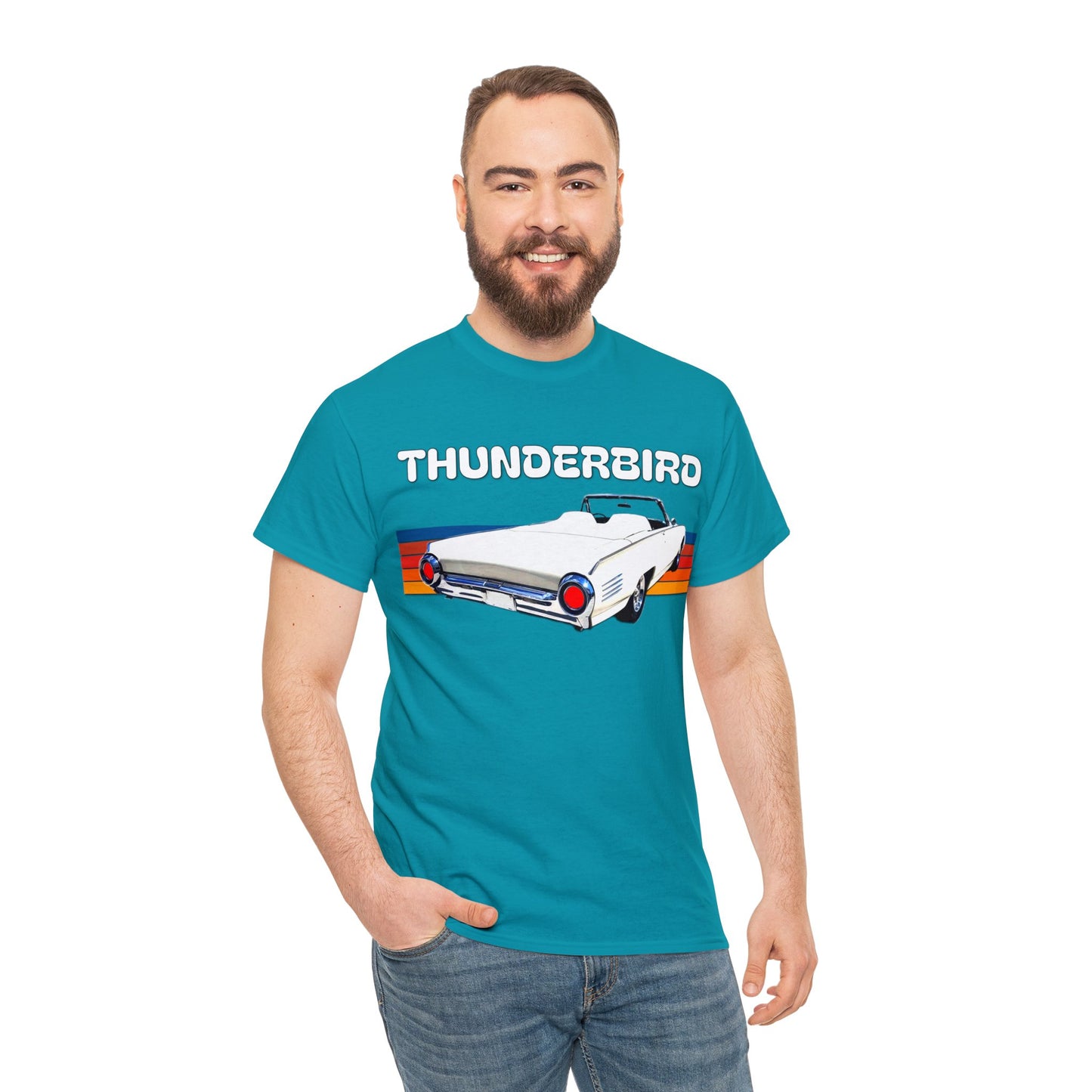 Thunderbird Vintage American Automobile, Antique American Car Heavy Cotton Tee