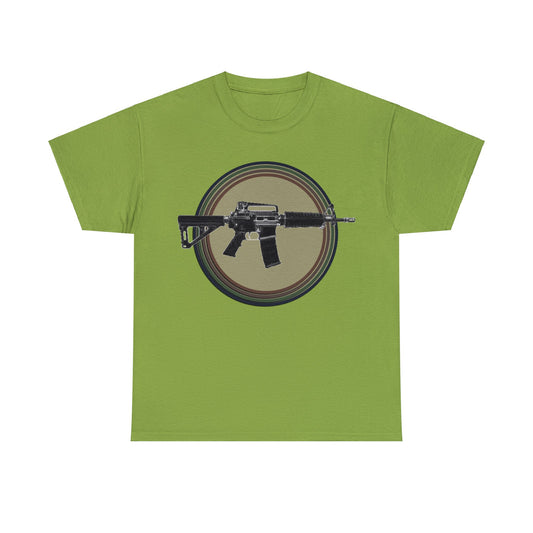 AR 15, Tactitcal Gun, Military Gun, Machine Gun Heavy Cotton Tee