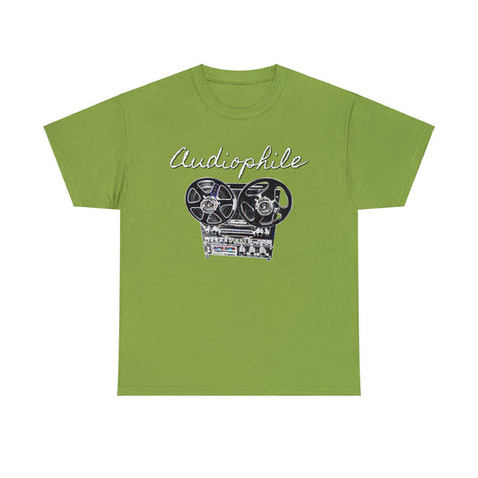 Vintage Reel-to-Reel Tape Player Unisex Heavy Cotton Tee