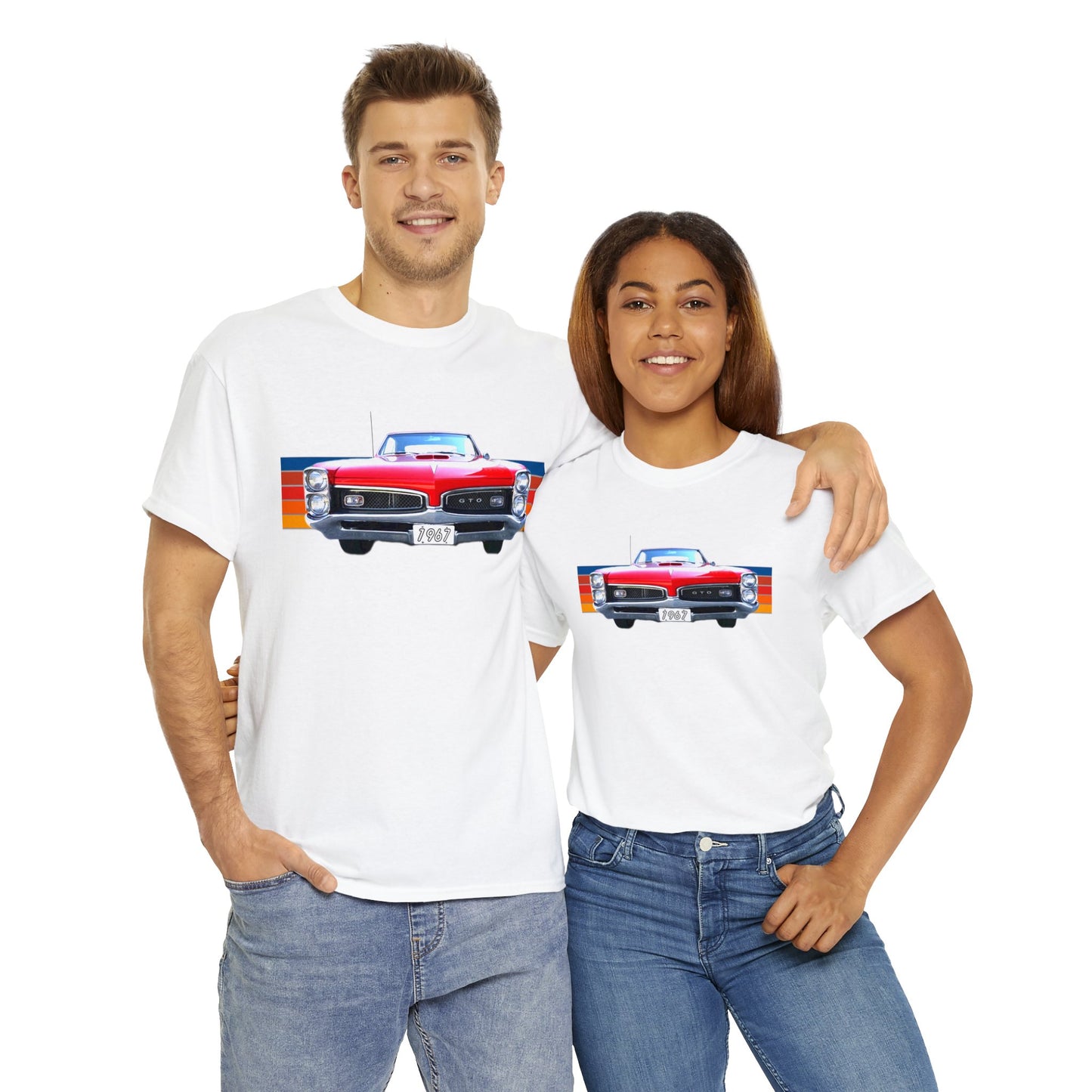 GTO American Muscle Car Pontiac, Vintage Car Made in the USA Heavy Cotton Tee