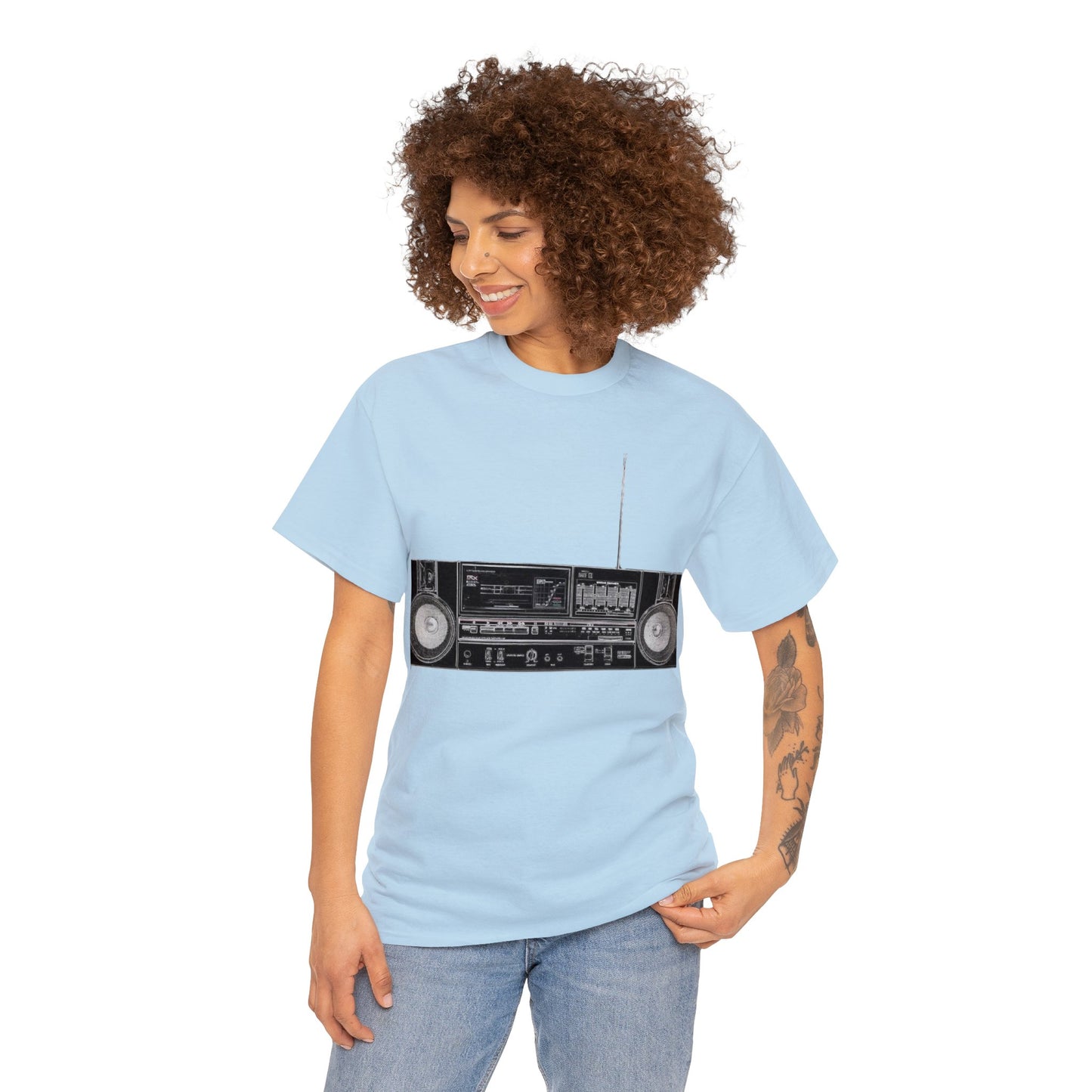 Ghetto Blaster, Jam Box, Boom Box, Vintage Stereo, Audiophile Heavy Cotton Tee