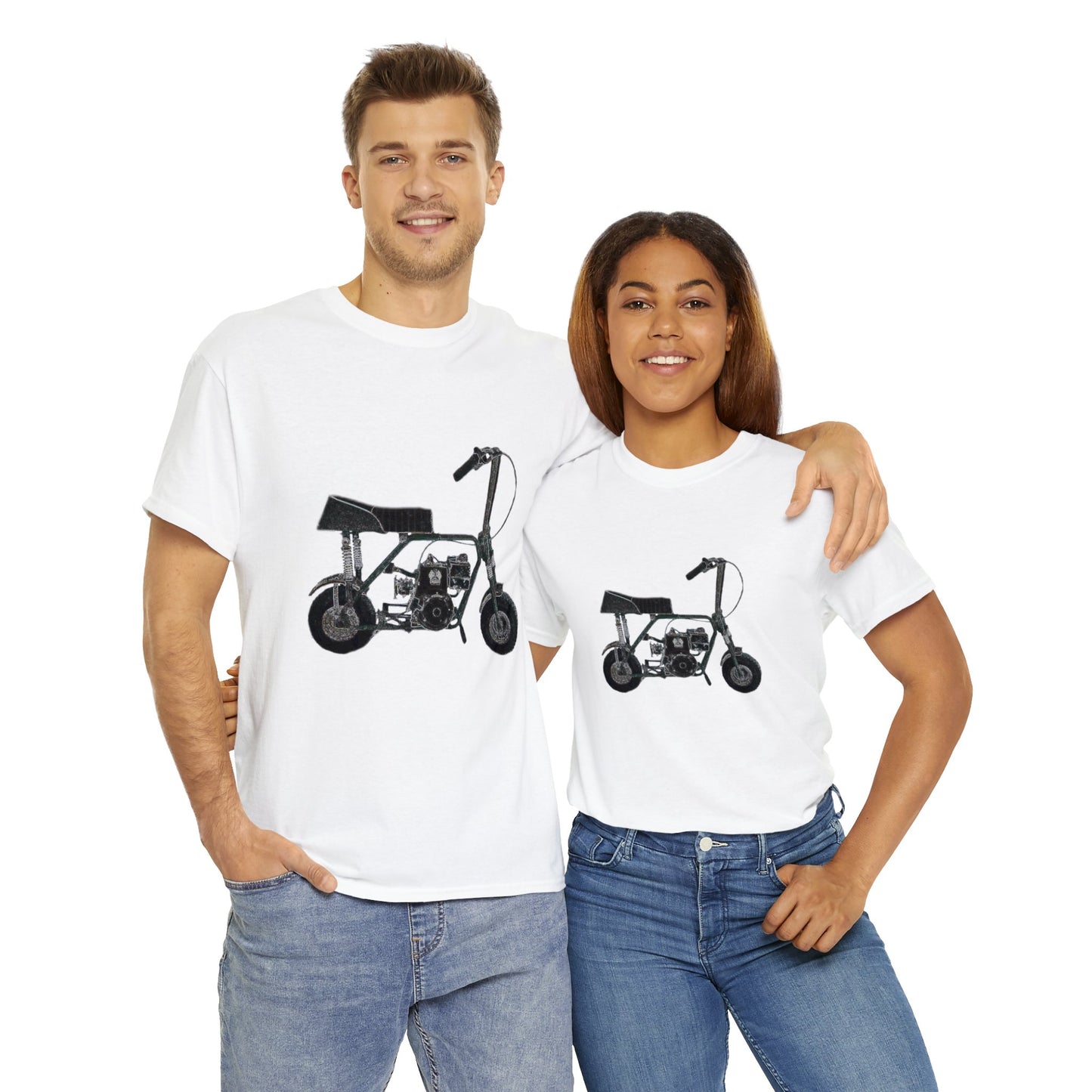 Mini Bike, Scooter, Vintage, Retro, Motorcycle, Moped Heavy Cotton Tee