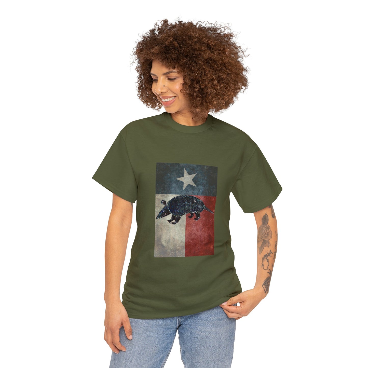 Vintage Texas Flag Armadillo Heavy Cotton Tee