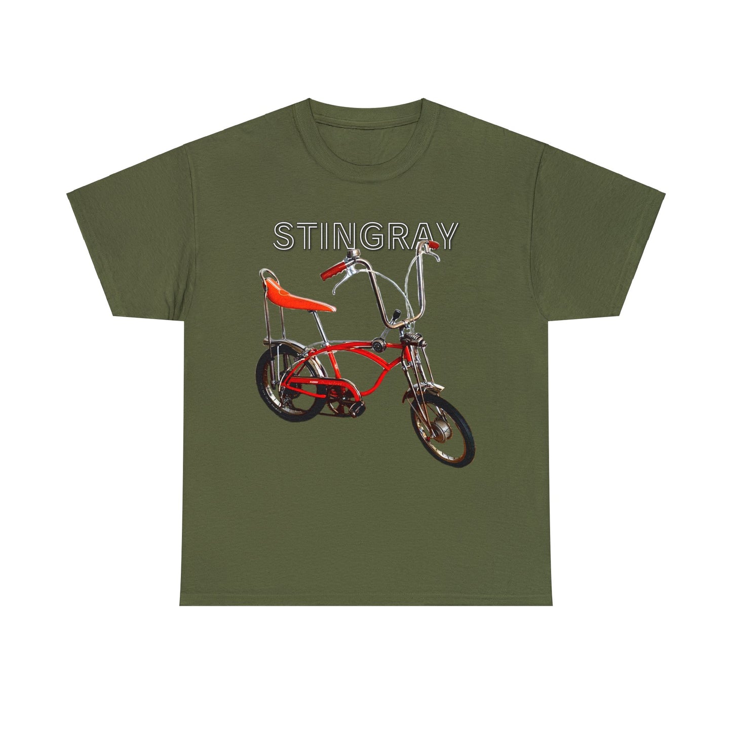 Stingray Krate Bicycle, Vintage Stick Shift Bike, Banana Seat Bike Heavy Cotton Tee