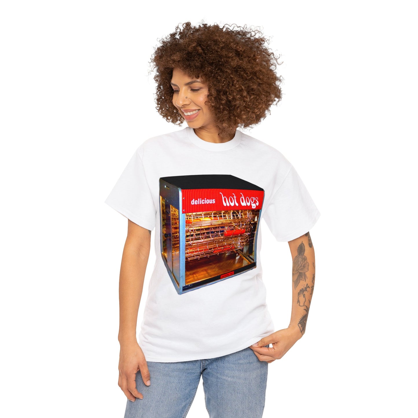 Hot Dog Roller, Hot Dog Vendor, Hot Dog Machine, Delicious Hot Dogs Heavy Cotton Tee