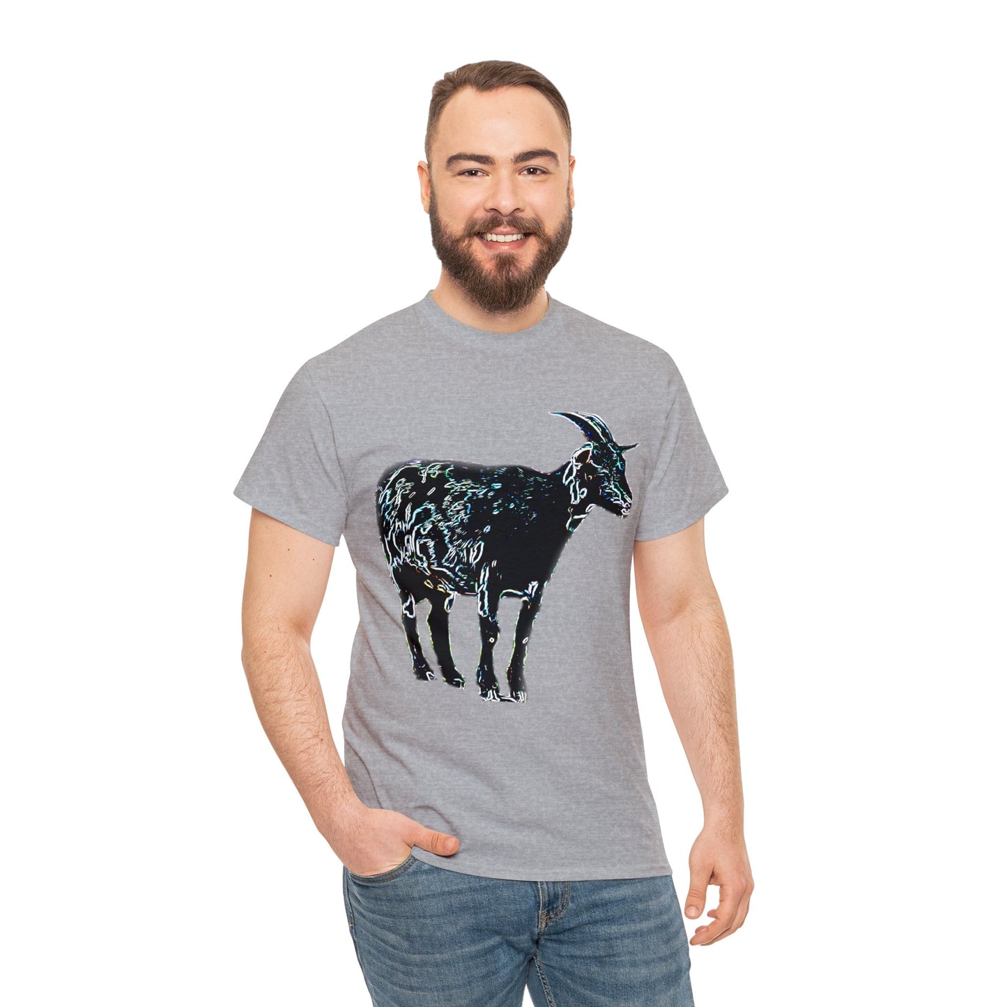 Vintage Retro Farm Goat, Billy Goat Heavy Cotton Tee