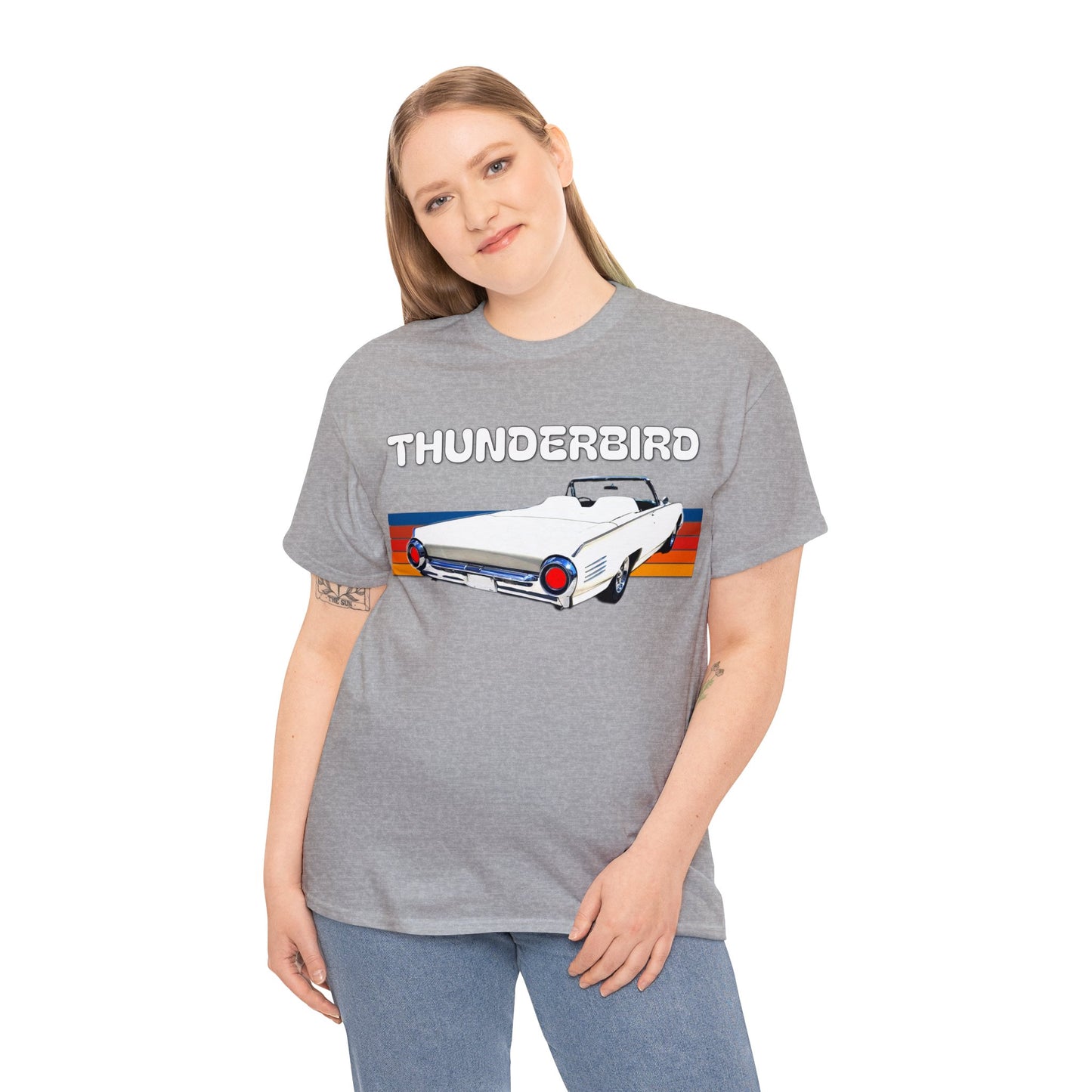 Thunderbird Vintage American Automobile, Antique American Car Heavy Cotton Tee