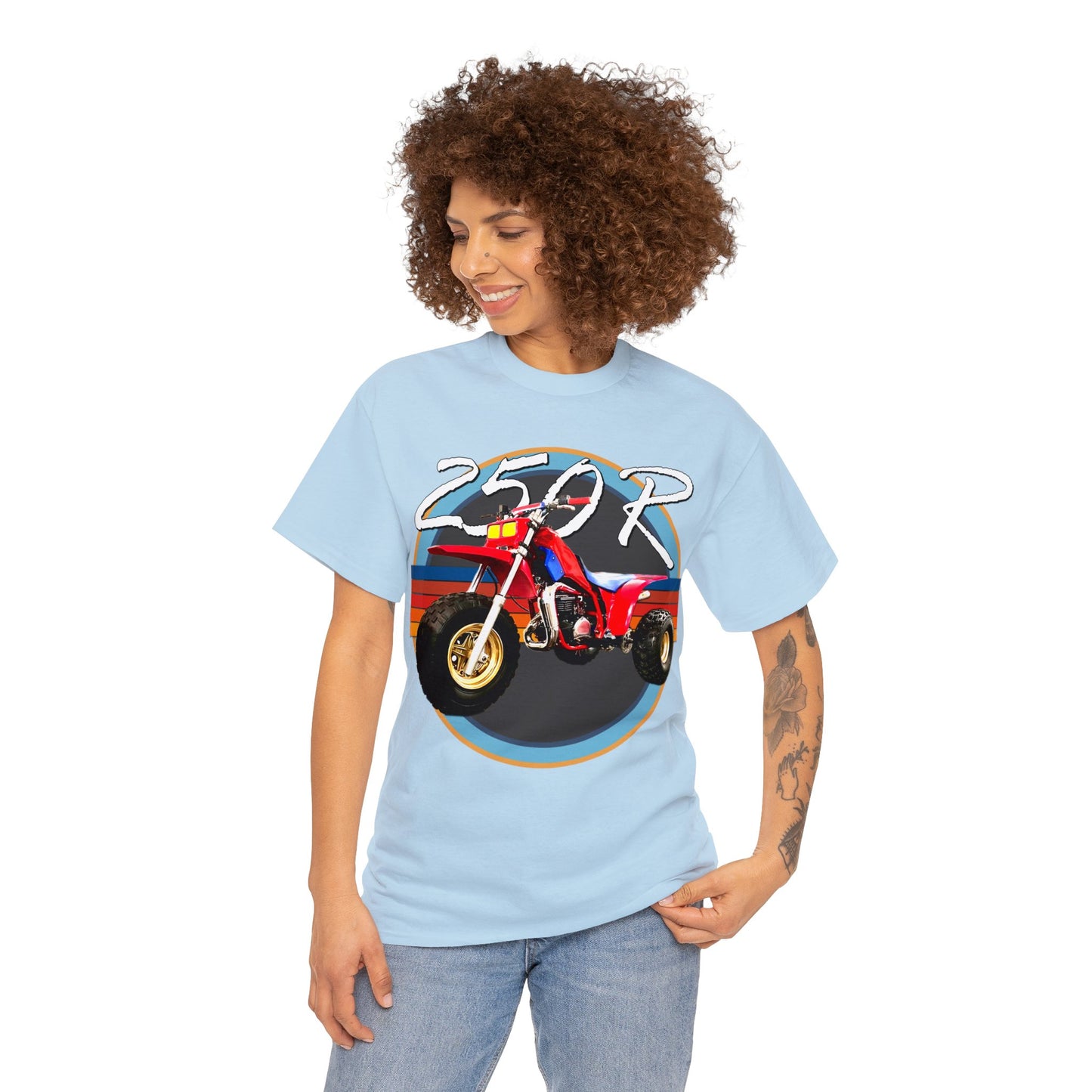 250R Three Wheeler, Retro Three Wheeler, 2 Stroke 3 Wheeler, ATV, ATC Heavy Cotton Tee