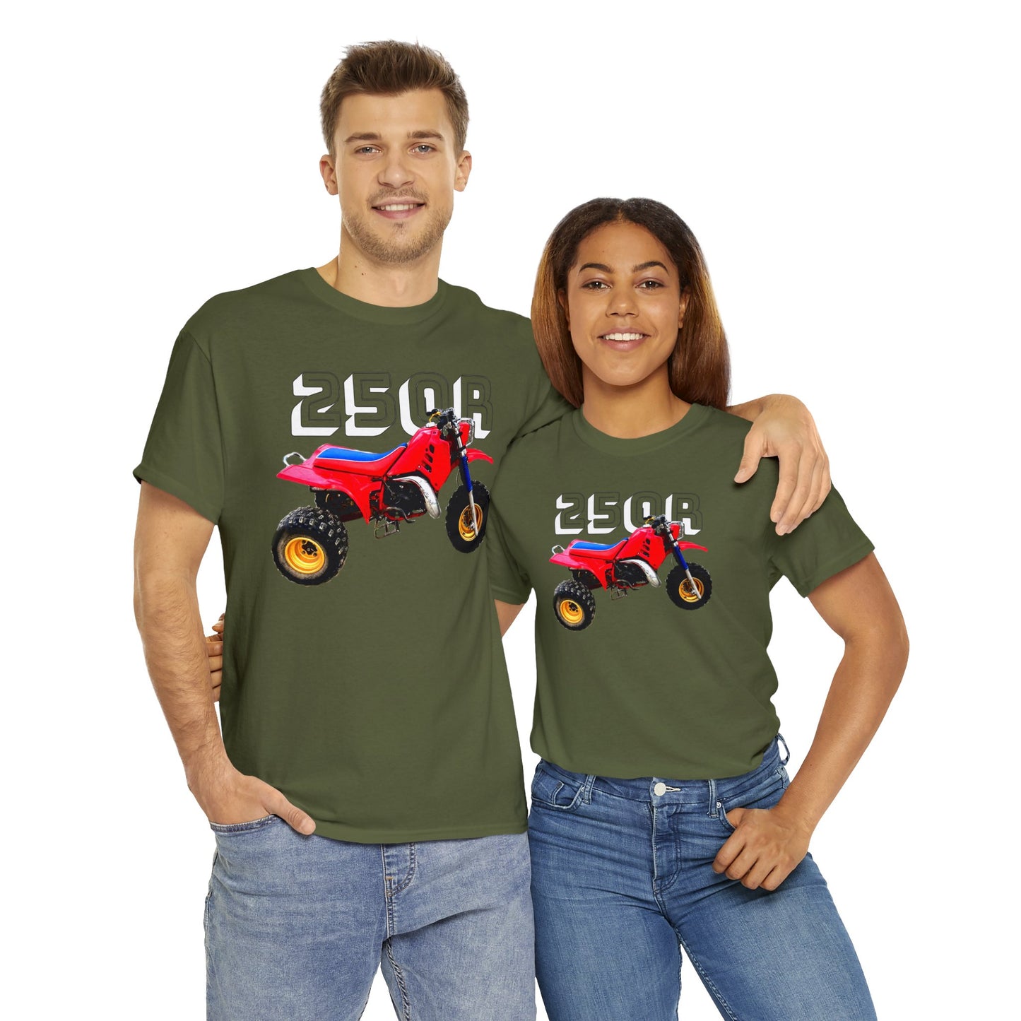 250R Three Wheeler, Retro Three Wheeler, 2 Stroke 3 Wheeler, ATV, ATC Heavy Cotton Tee