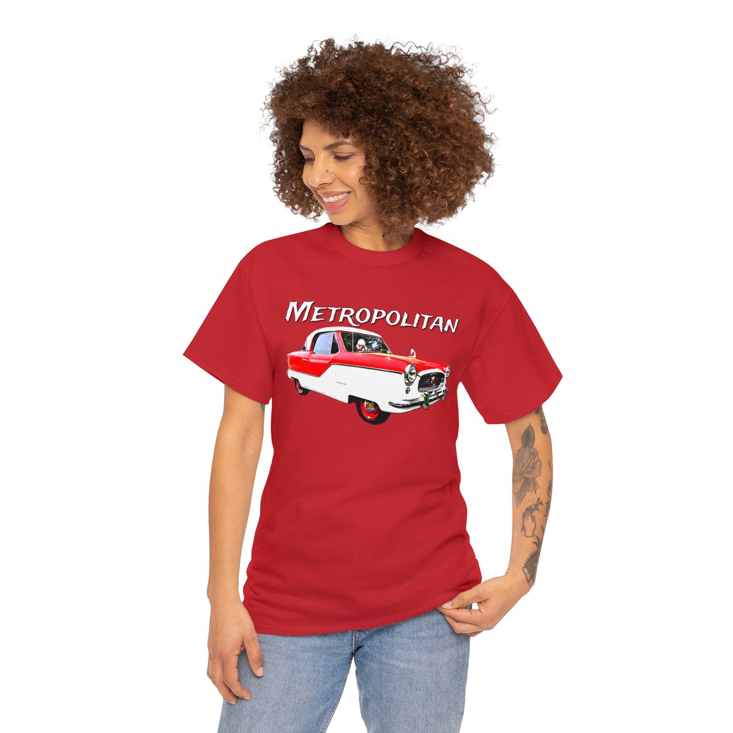 Metropolitan Car, Vintage Nash, Retro Metropolitan Automobile Heavy Cotton Tee