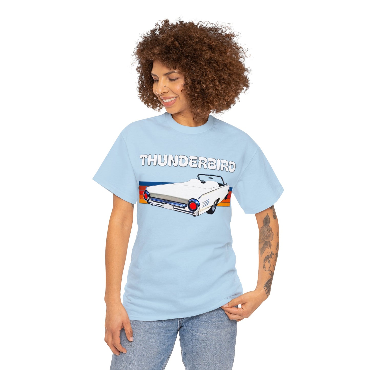 Thunderbird Vintage American Automobile, Antique American Car Heavy Cotton Tee