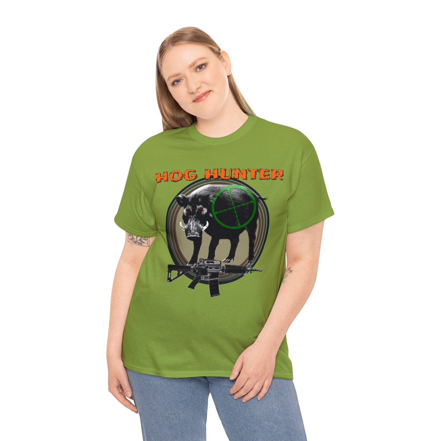 Wild Hog Hunter, Wild Hog, Hog Wild, Hog Boar Hunting Heavy Cotton Tee