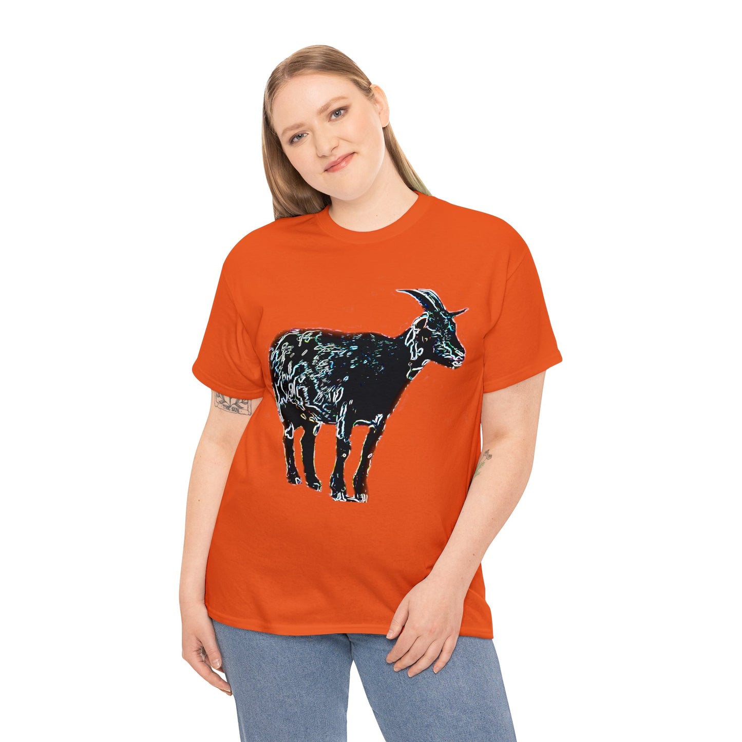 Vintage Retro Farm Goat, Billy Goat Heavy Cotton Tee