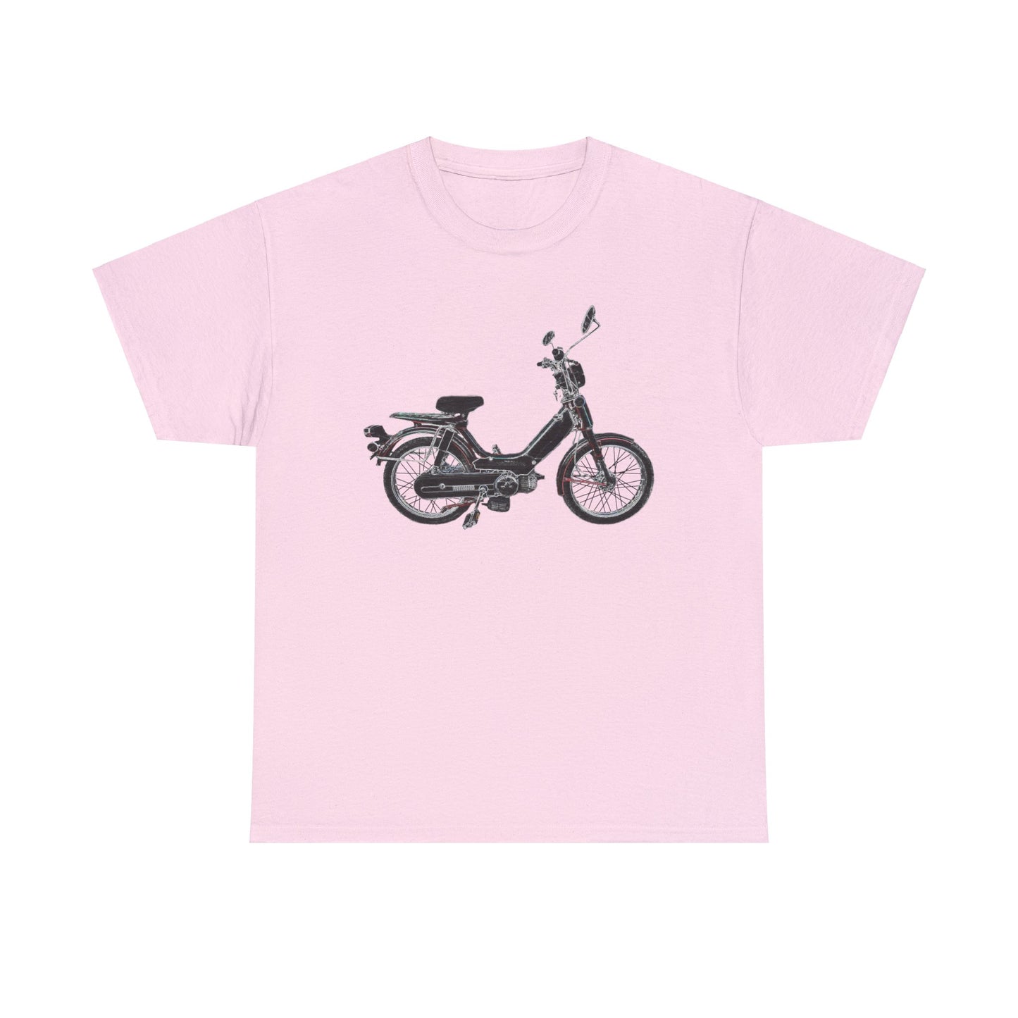 Vintage 1978 Pedal Moped Scooter Mini Bike Motorcycle Moped Heavy Cotton Tee