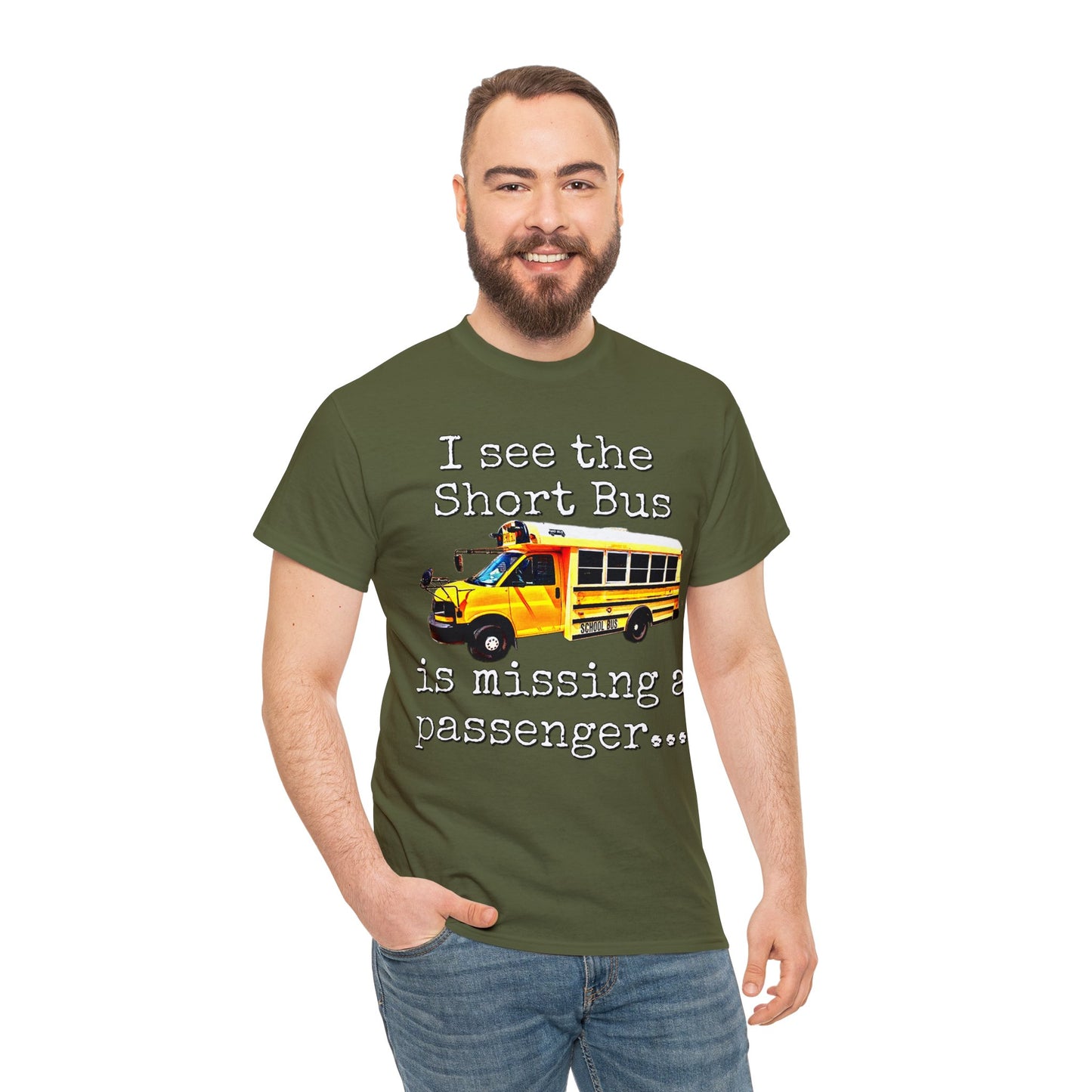 Short Bus, Short Bus Rider, I Survived Riding the Short Bus Heavy Cotton Tee