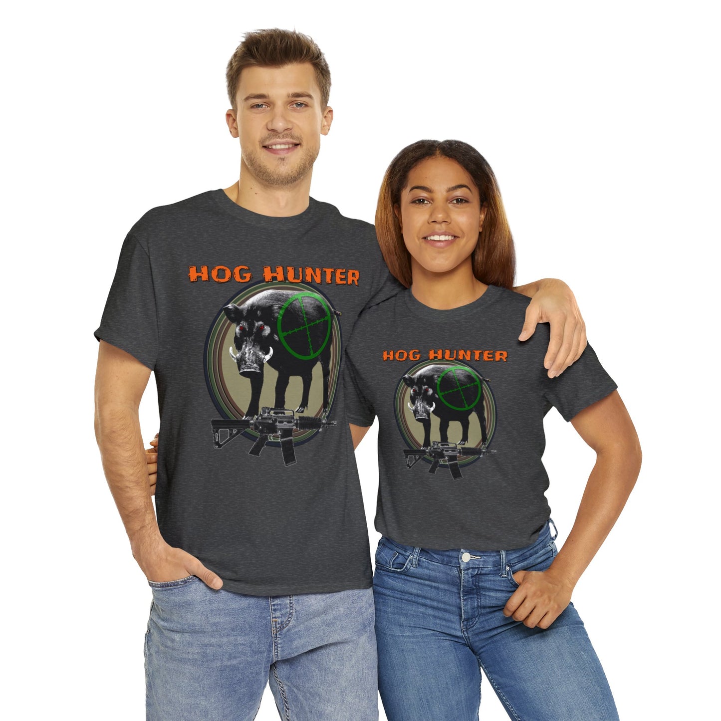 Wild Hog Hunter, Wild Hog, Hog Wild, Hog Boar Hunting Heavy Cotton Tee