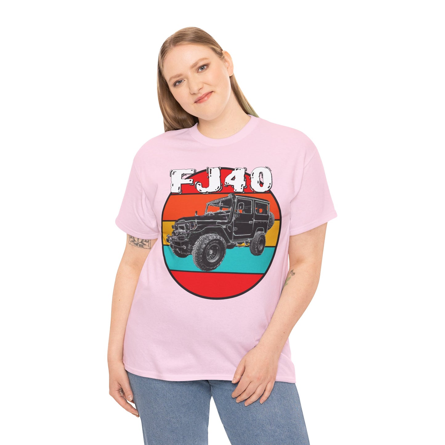 FJ 40 4x4 Off Road Truck Vintage Retro Heavy Cotton Tee