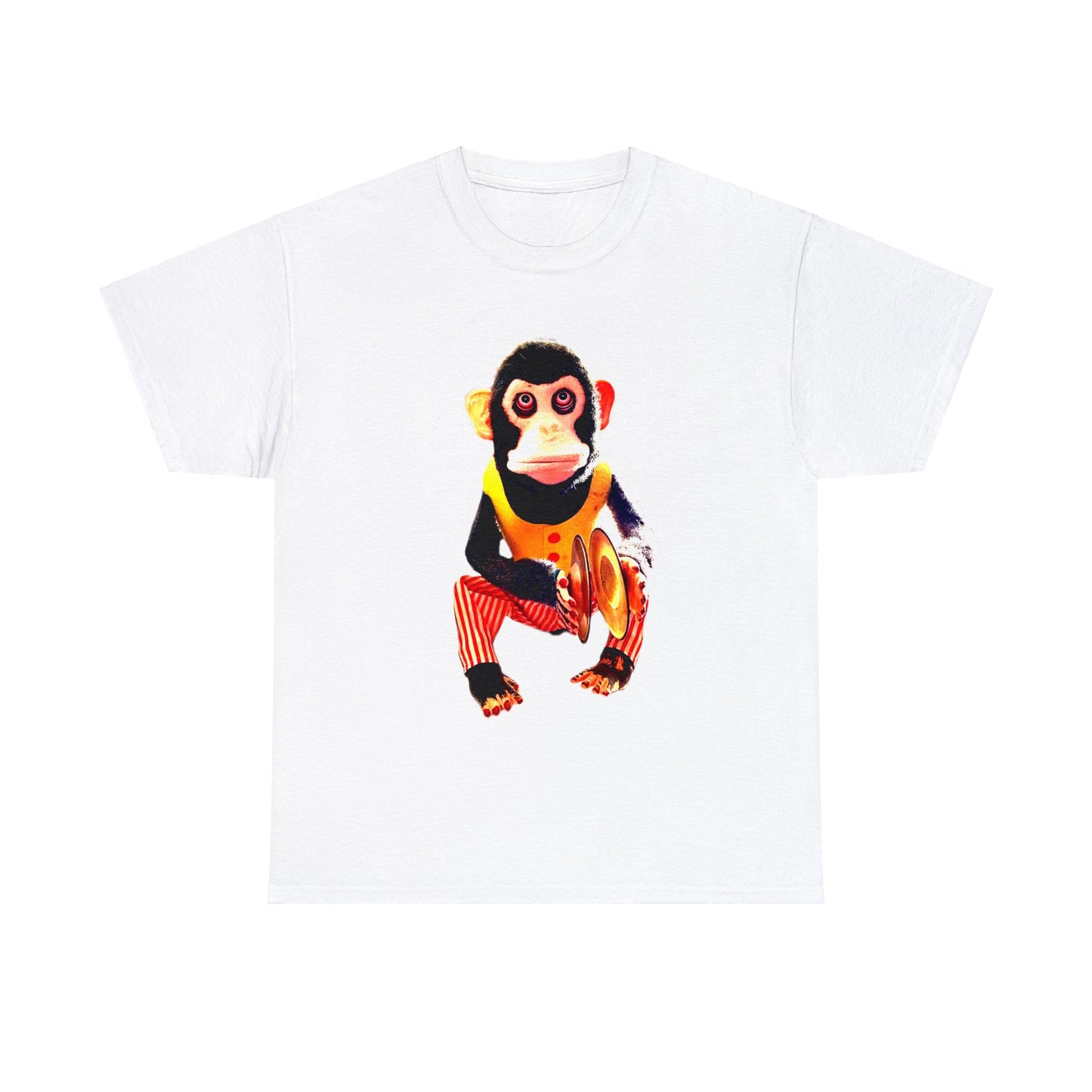 Cymbal Chimp Toy, Jolly Monkey With Cymbals Vintage Retro Heavy Cotton Tee