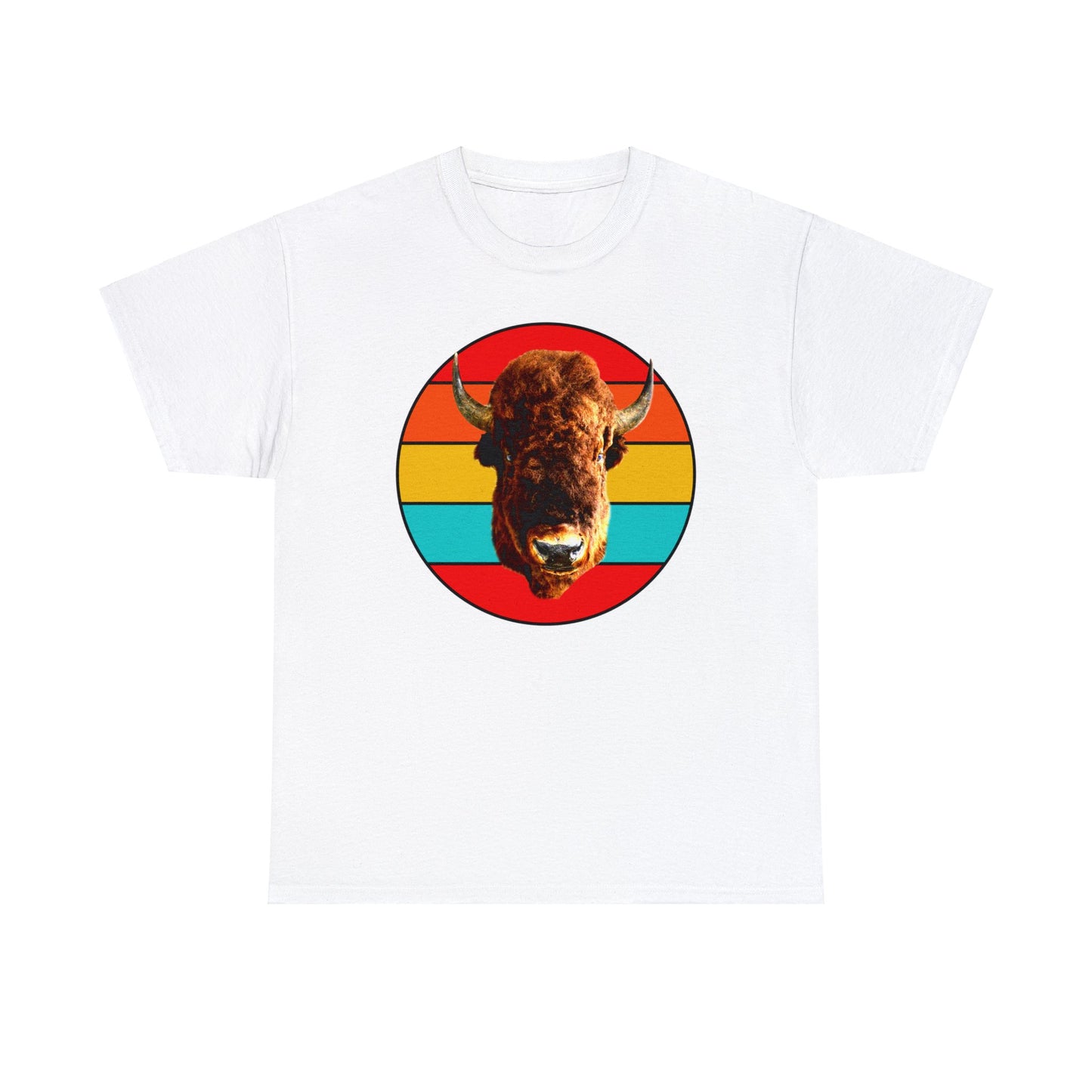 Buffalo Bison Head, Buffalo Mount, Wild Buffalo Heavy Cotton Tee