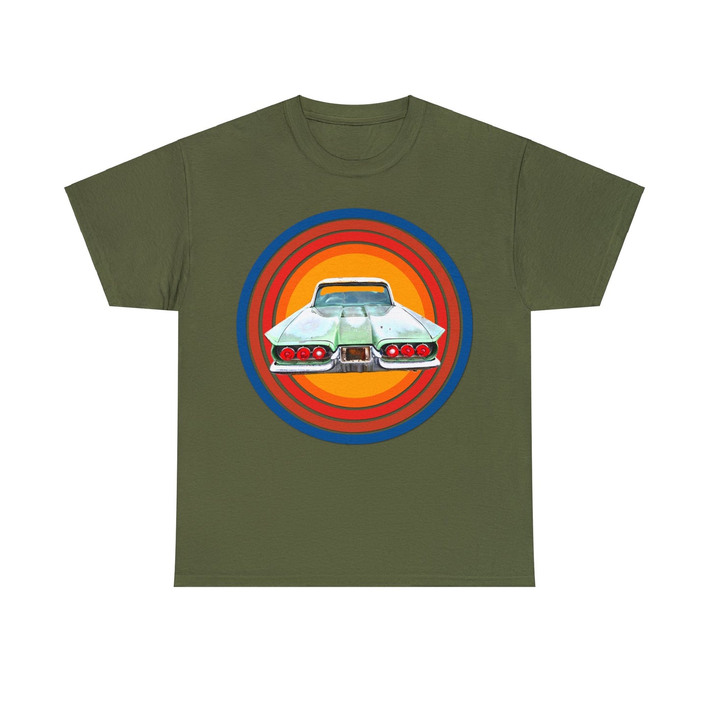 1960s Thunderbird Vintage American Automobile, Antique American Car Heavy Cotton Tee