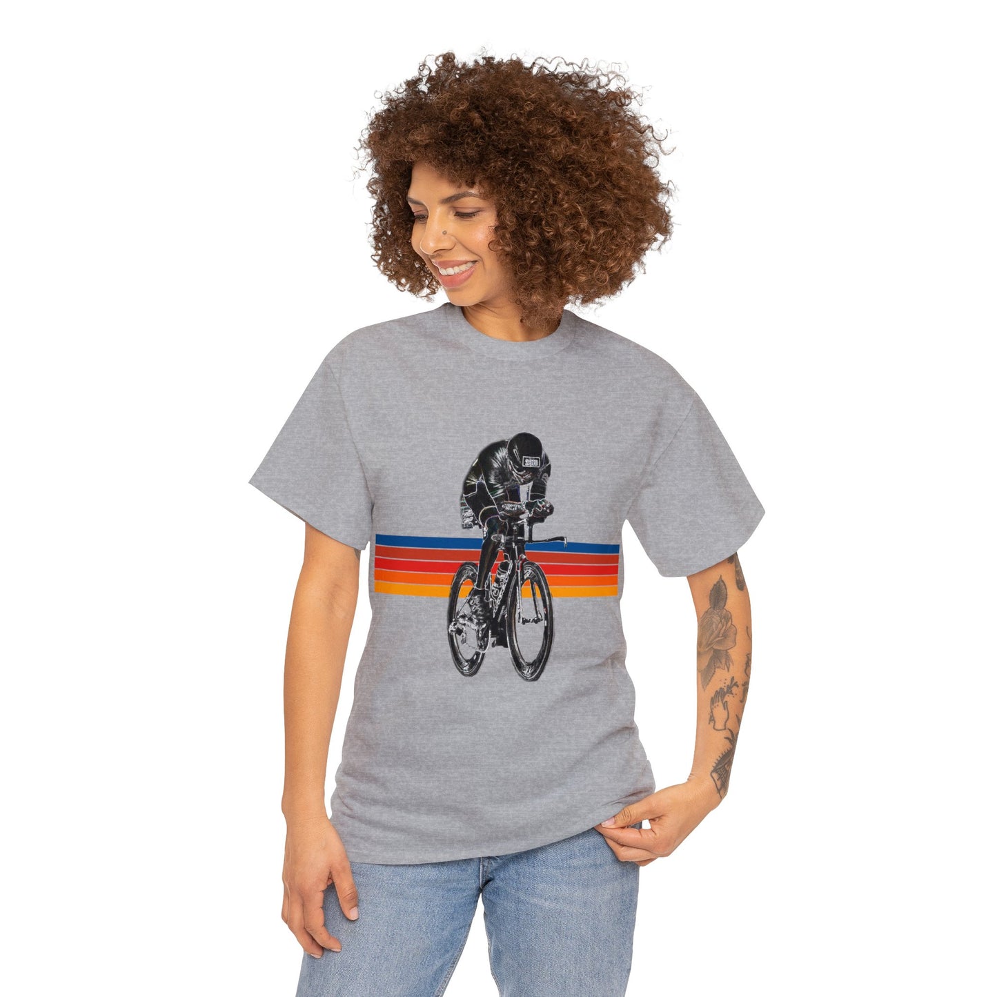 Triathlete, Bike, Road Bike, Racing Bike, Tri Bike Heavy Cotton Tee