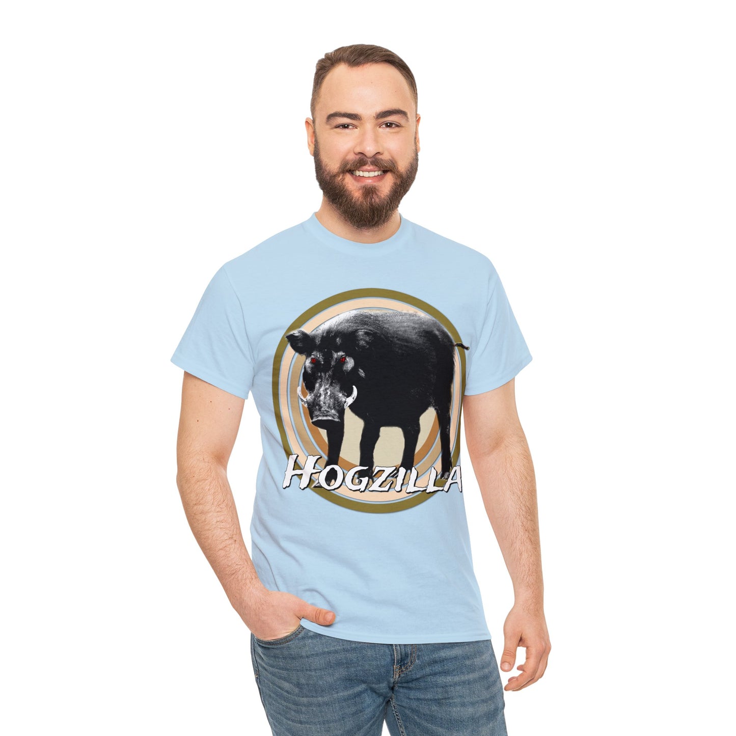 Wild Hog Hunting, Wild Hog, Hog Wild, Hog Boar Hunter, Hogzilla Heavy Cotton Tee