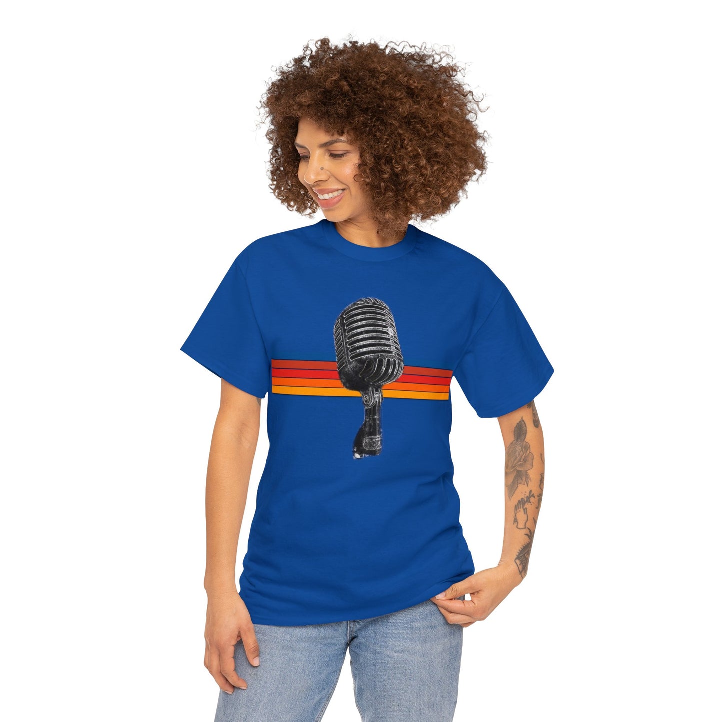 Vintage Retro Microphone, Shure 55s, Rock and Roll Microphone, Live Streamer Heavy Cotton Tee