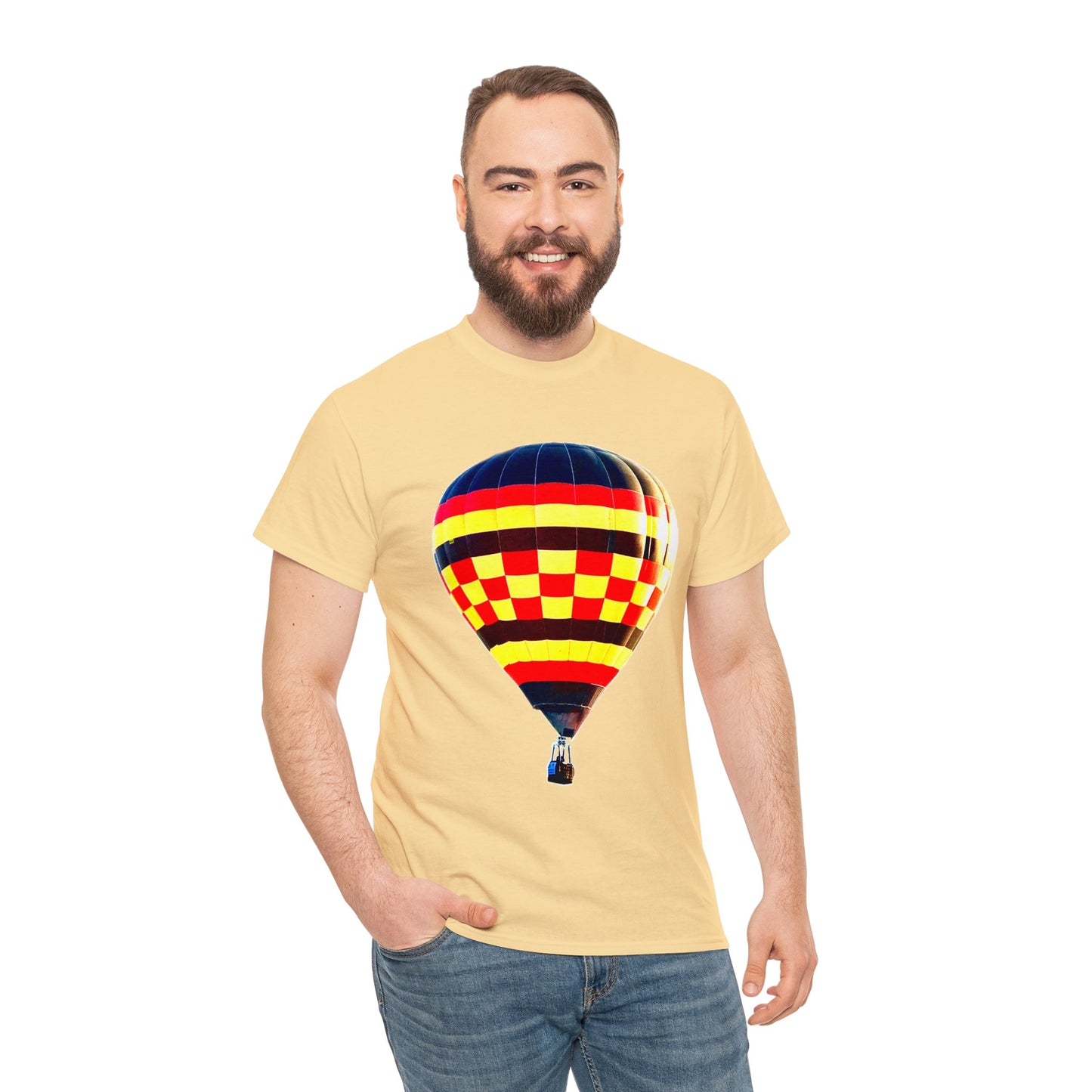 Hot Air Balloon, Balloon Pilot, Colorful Hot Air Balloon Heavy Cotton Tee