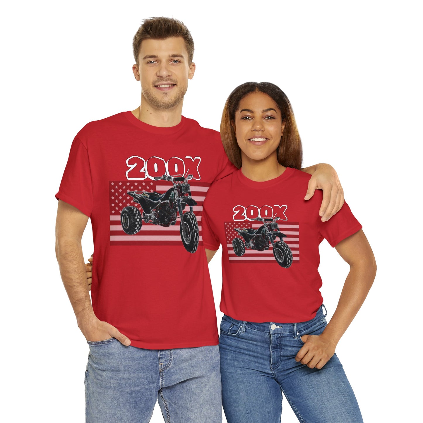 1985 Vintage Retro Three Wheeler ATV ATC 200x American Flag Heavy Cotton Tee