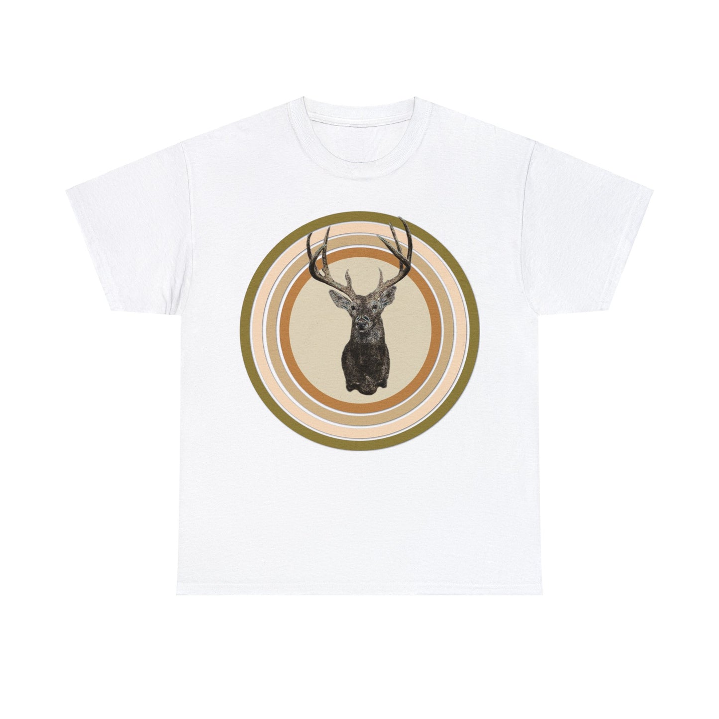 White Tail Deer, Deer Hunting, Deer Hunter, 8 Point Deer, Buck Heavy Cotton Tee