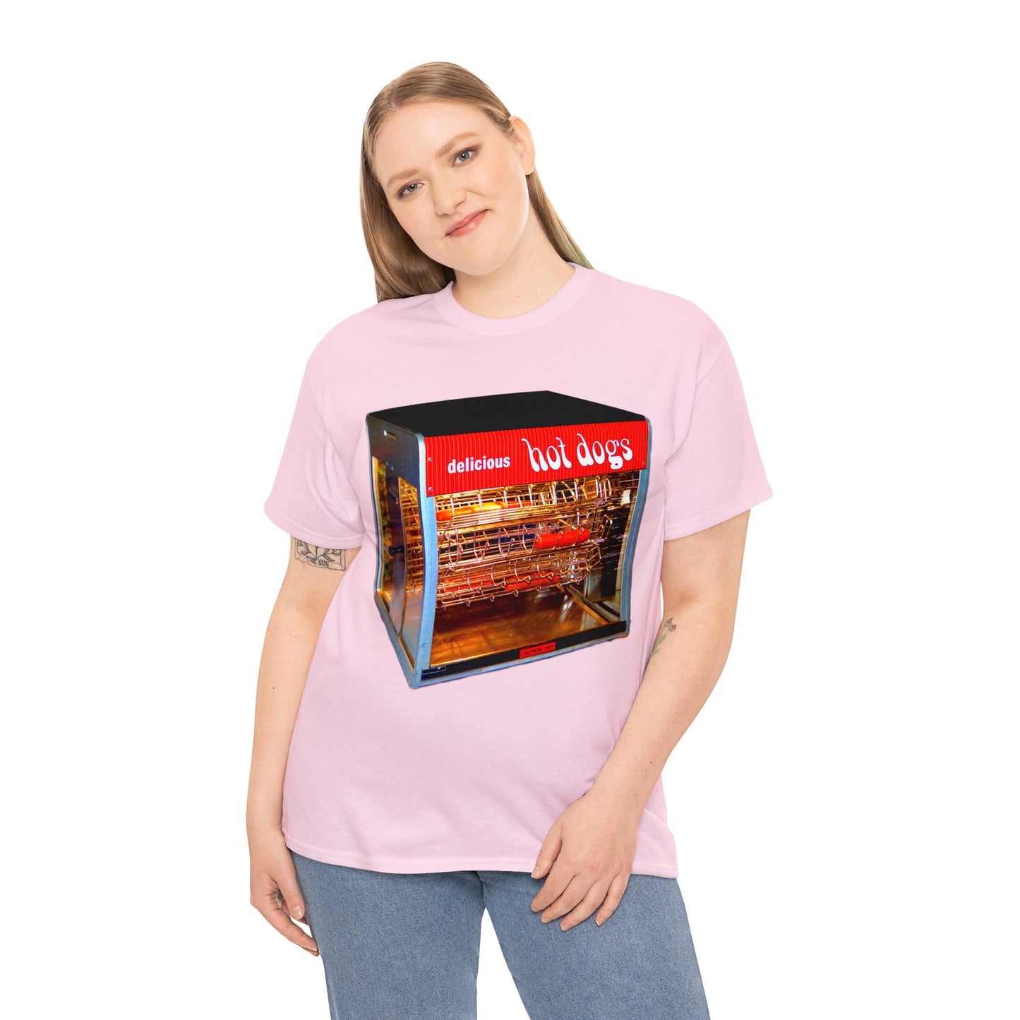 Hot Dog Roller, Hot Dog Vendor, Hot Dog Machine, Delicious Hot Dogs Heavy Cotton Tee