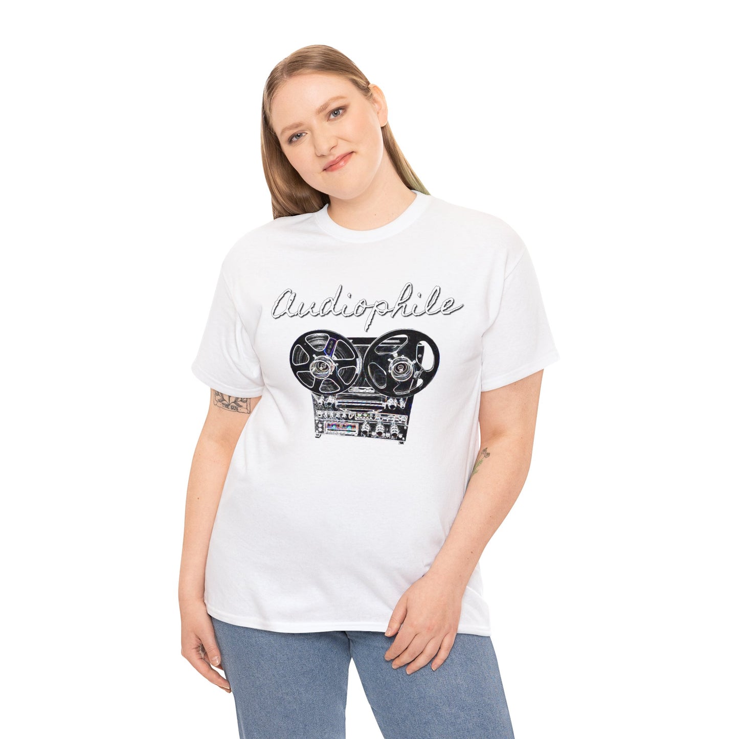 Vintage Reel-to-Reel Tape Player Unisex Heavy Cotton Tee