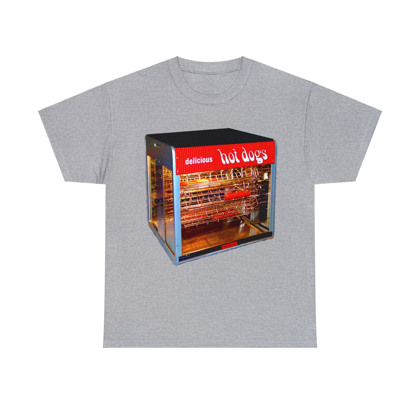 Hot Dog Roller, Hot Dog Vendor, Hot Dog Machine, Delicious Hot Dogs Heavy Cotton Tee