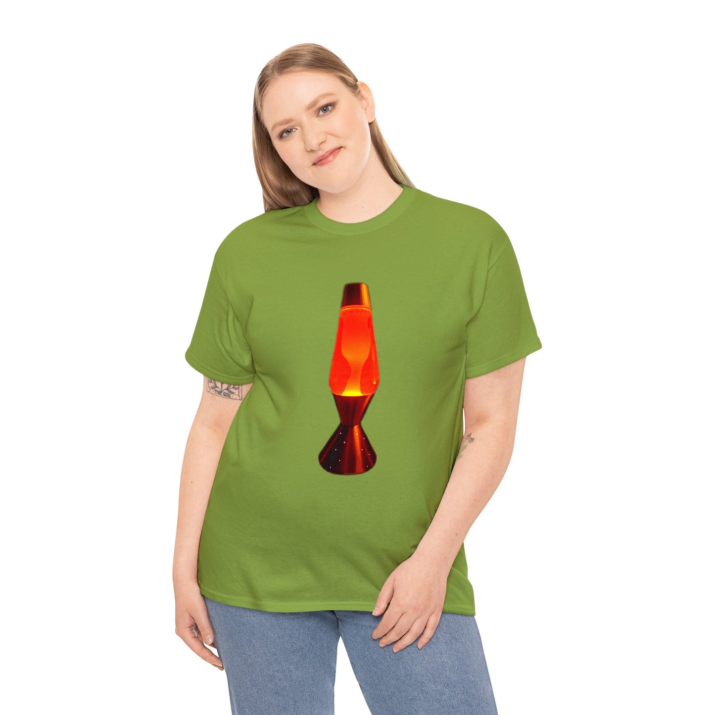 Orange Lava Lamp, Retro Lava Lamp, 1970s lighting Heavy Cotton Tee