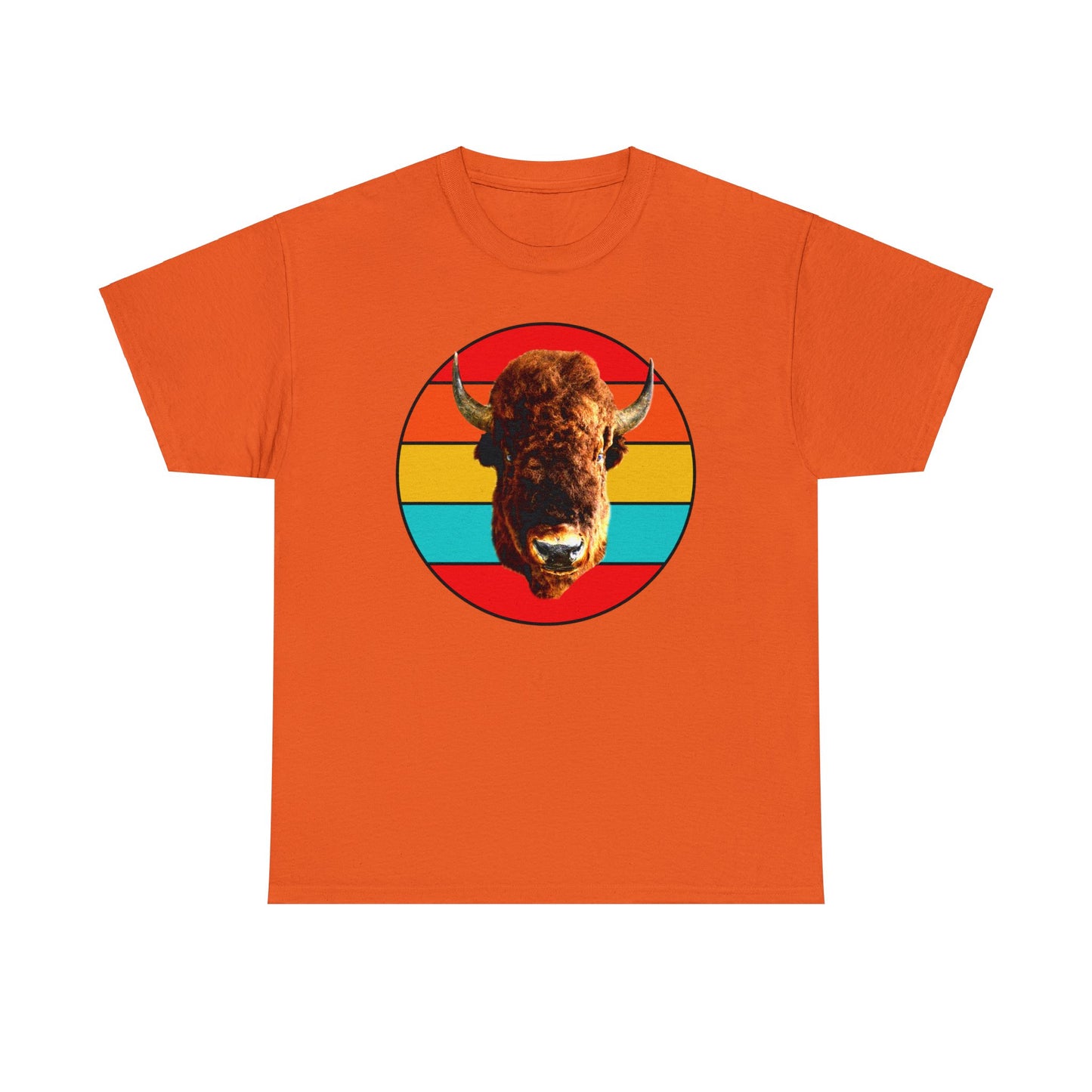 Buffalo Bison Head, Buffalo Mount, Wild Buffalo Heavy Cotton Tee