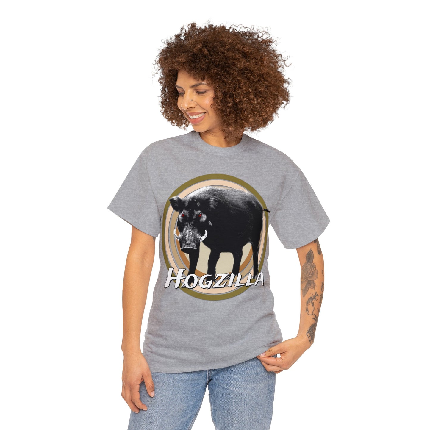 Wild Hog Hunting, Wild Hog, Hog Wild, Hog Boar Hunter, Hogzilla Heavy Cotton Tee