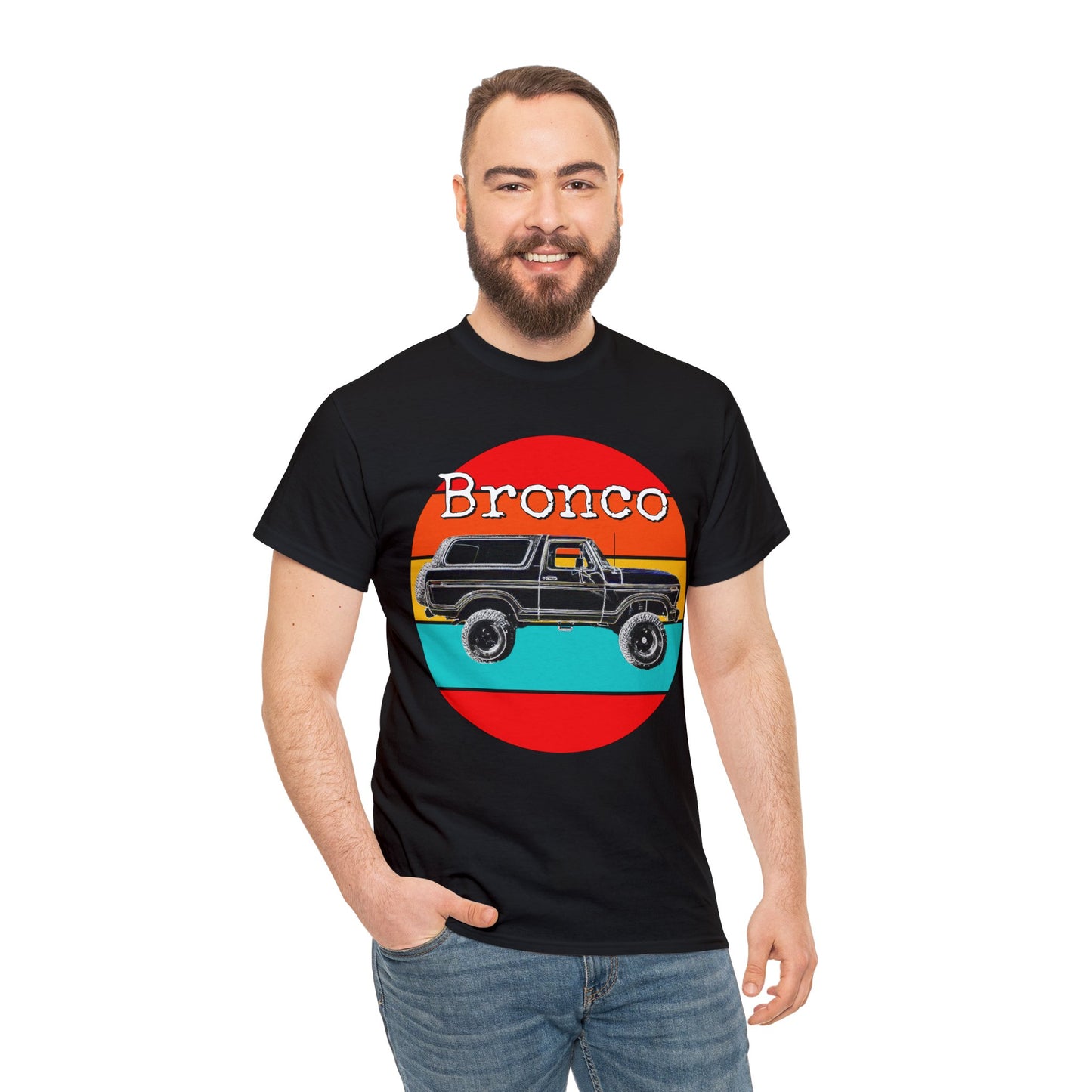 Vintage 4x4 Bronco Truck, Off Road 4 Wheel Drive Heavy Cotton Tee