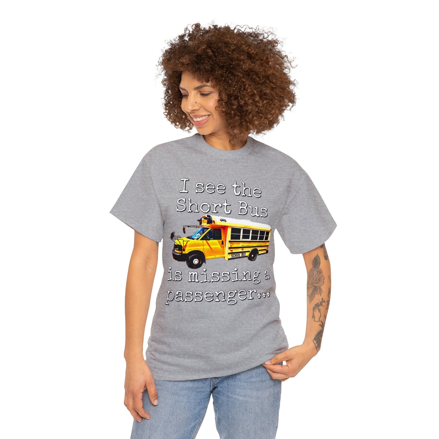 Short Bus, Short Bus Rider, I Survived Riding the Short Bus Heavy Cotton Tee